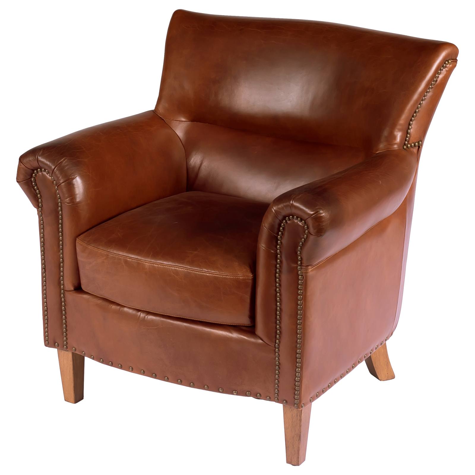 Lodge Leather Armchair, Vintage Whiskey