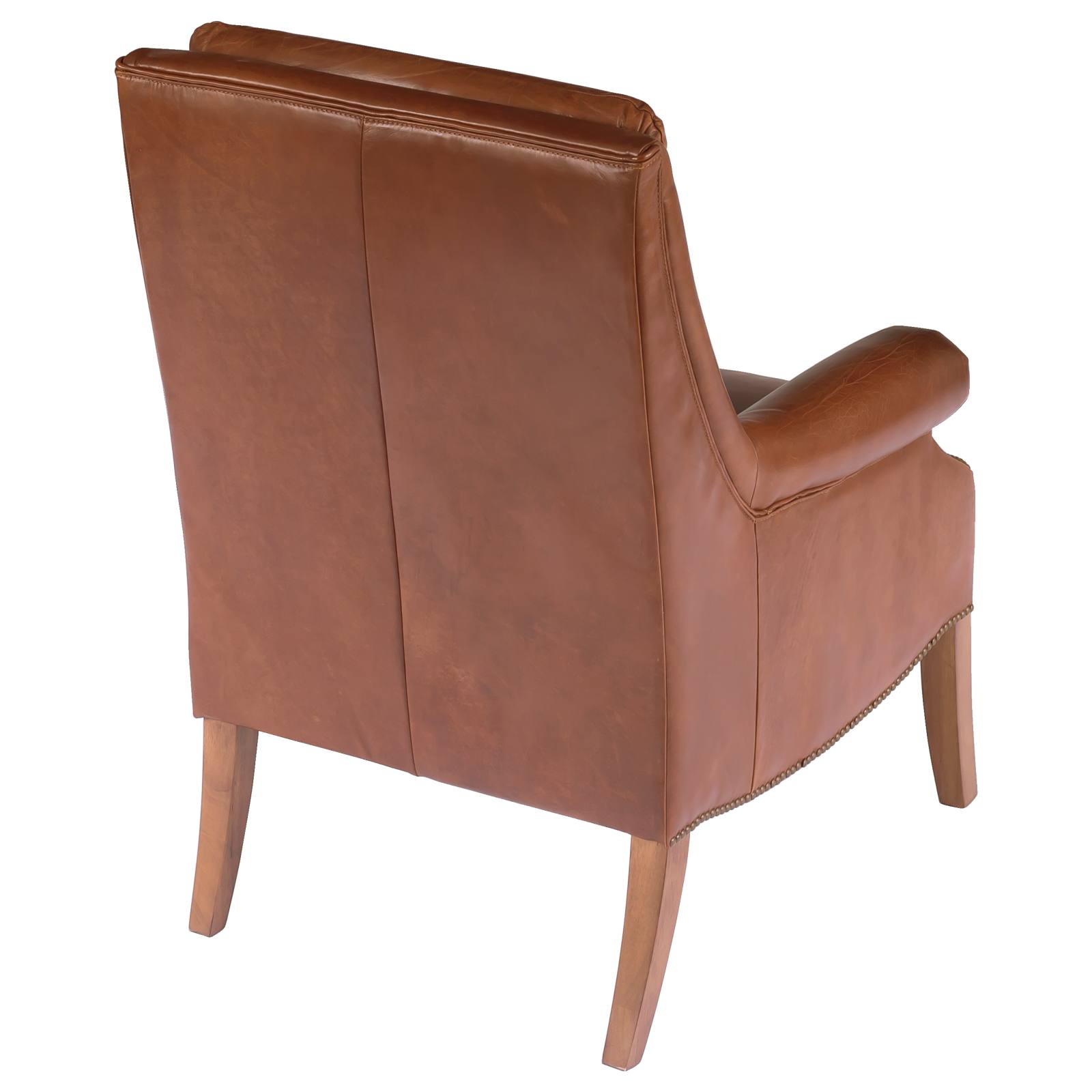 Button Leather Armchair, Vintage Whiskey