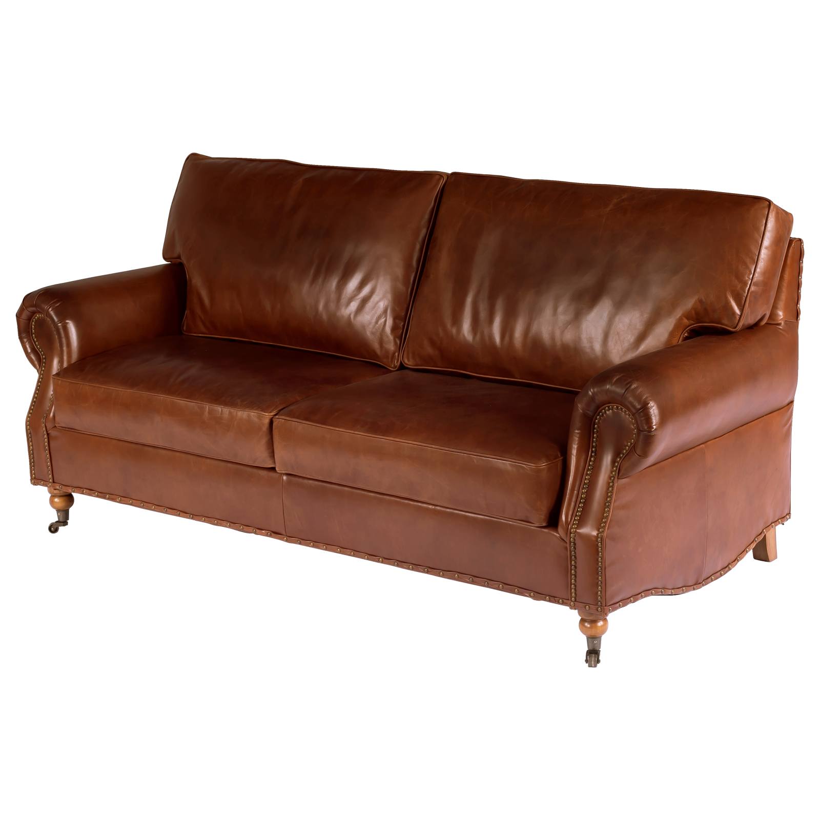 Stamford 3 Seater Leather Sofa, Vintage Whiskey