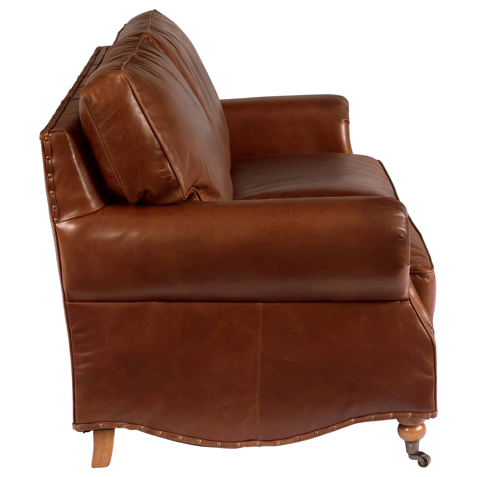 Stamford 3 Seater Leather Sofa, Vintage Whiskey
