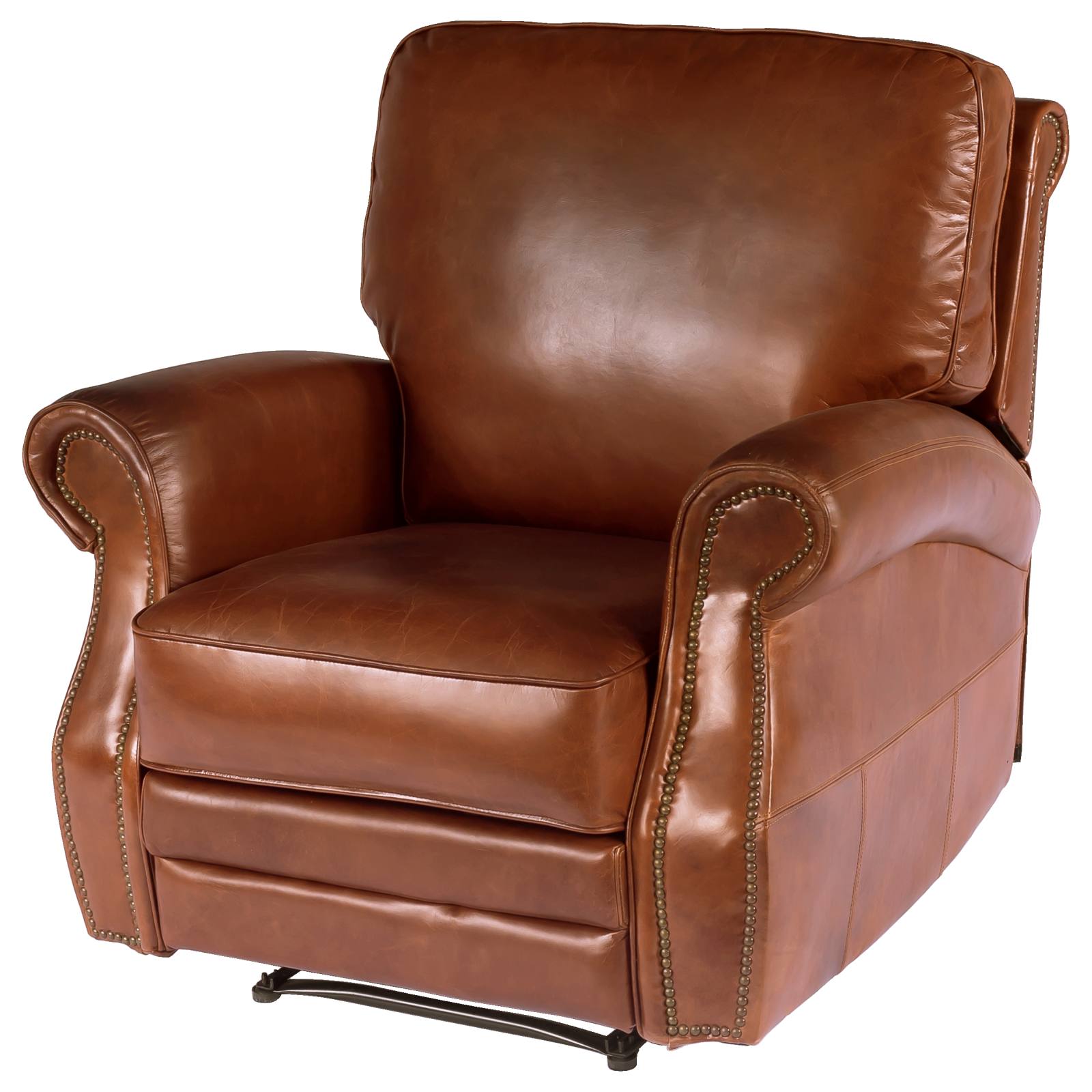 Harley Leather Recliner Chair, Vintage Whiskey