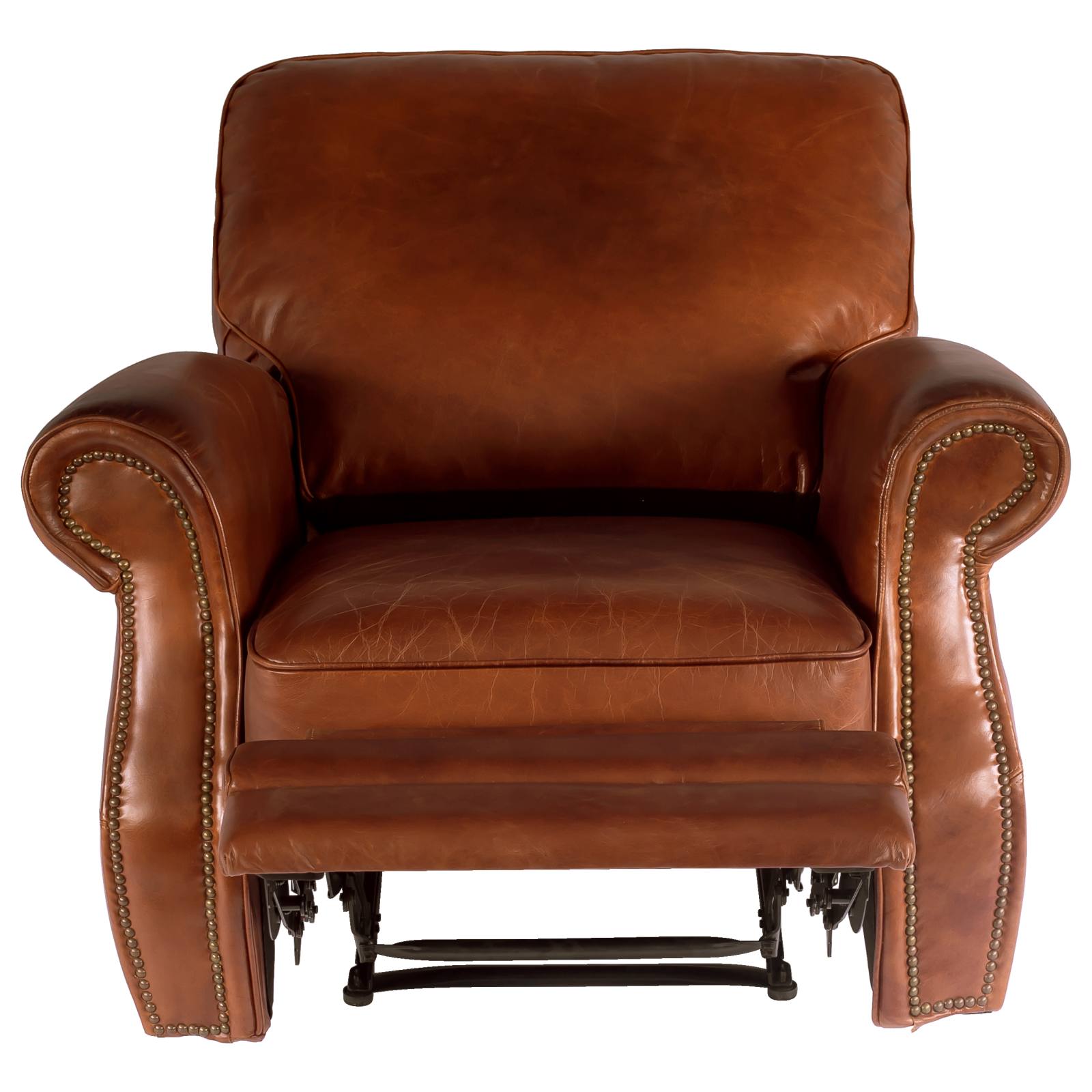 Harley Leather Recliner Chair, Vintage Whiskey
