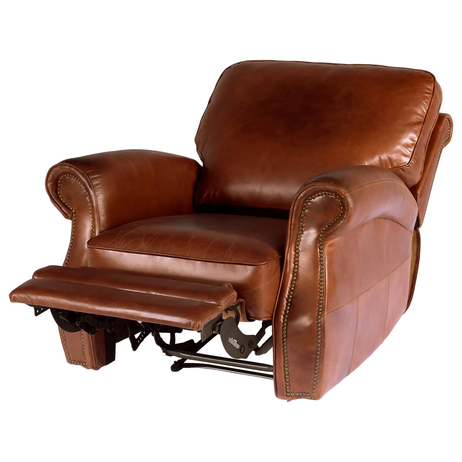 Harley Leather Recliner Chair, Vintage Whiskey