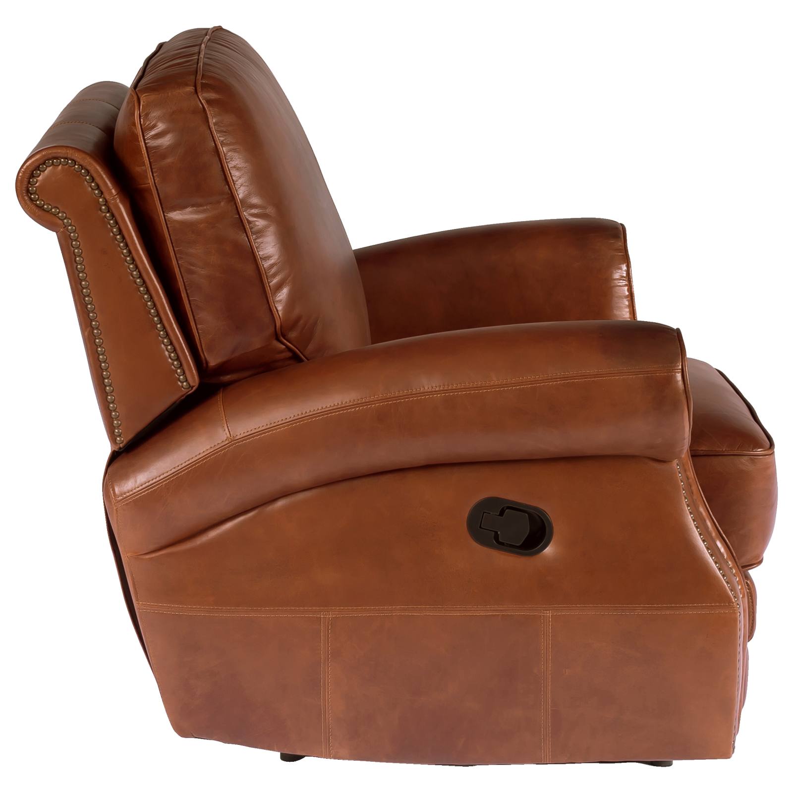 Harley Leather Recliner Chair, Vintage Whiskey
