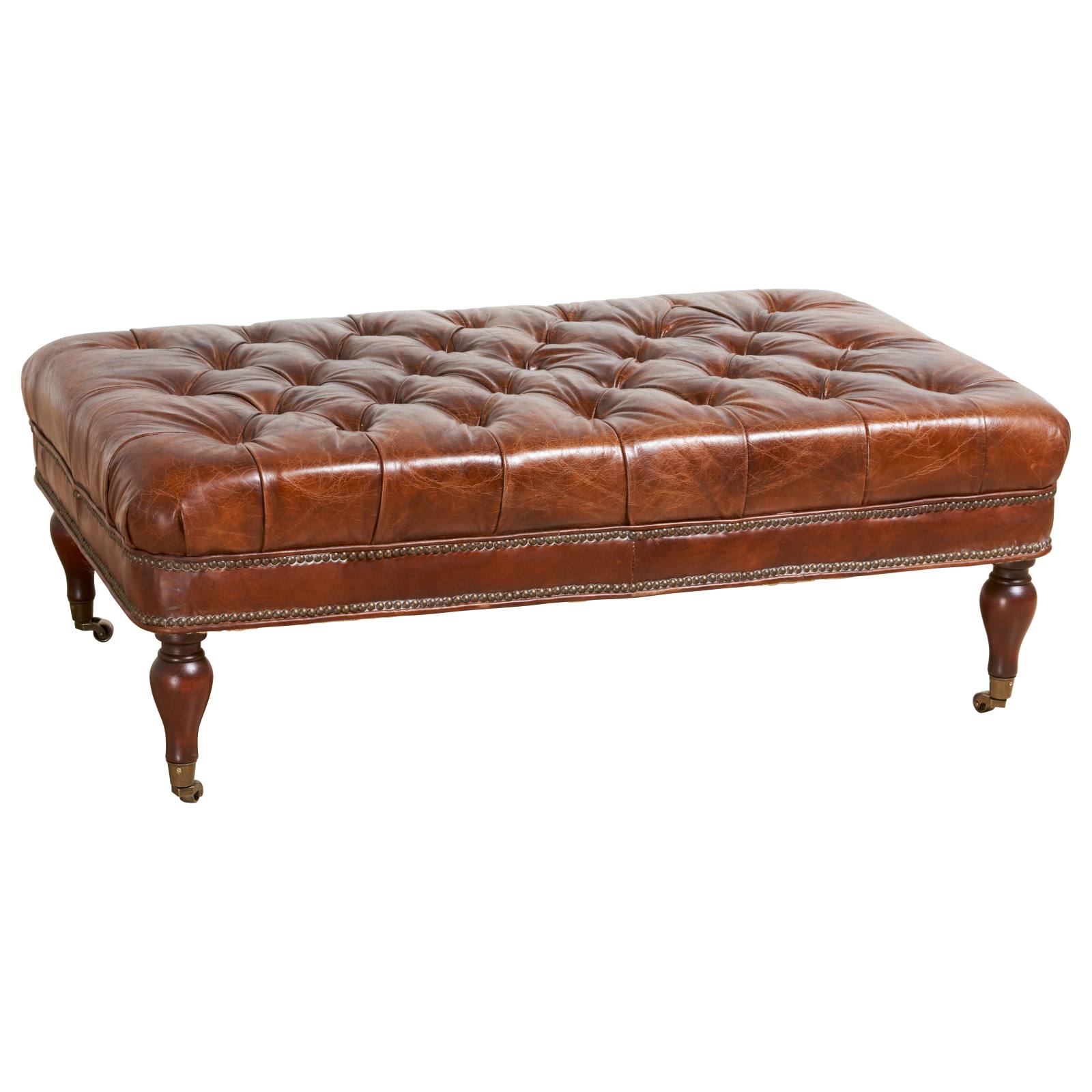 Georgia Leather Bench, Vintage Cigar