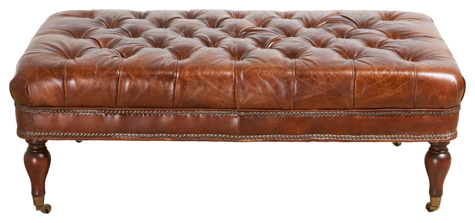 Georgia Leather Bench, Vintage Cigar