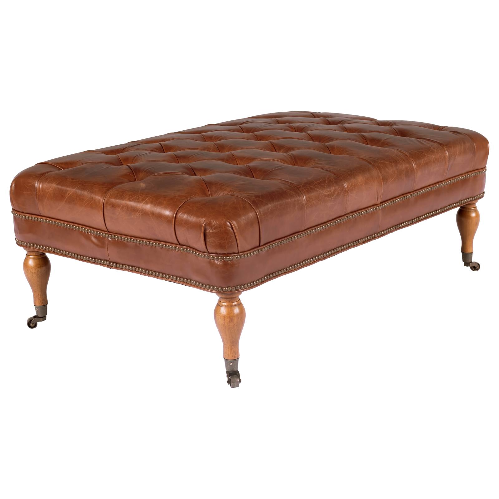 Georgia Leather Bench, Vintage Whiskey