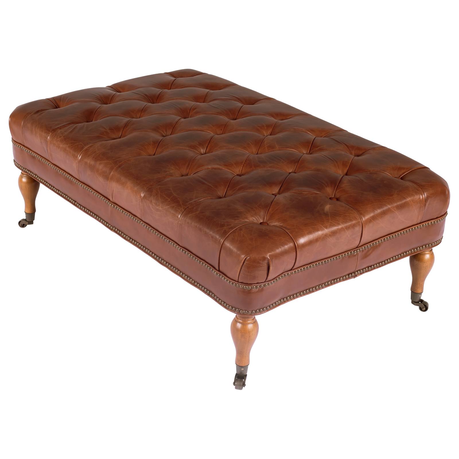 Georgia Leather Bench, Vintage Whiskey