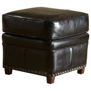 Newton Leather Ottoman, Belon Black