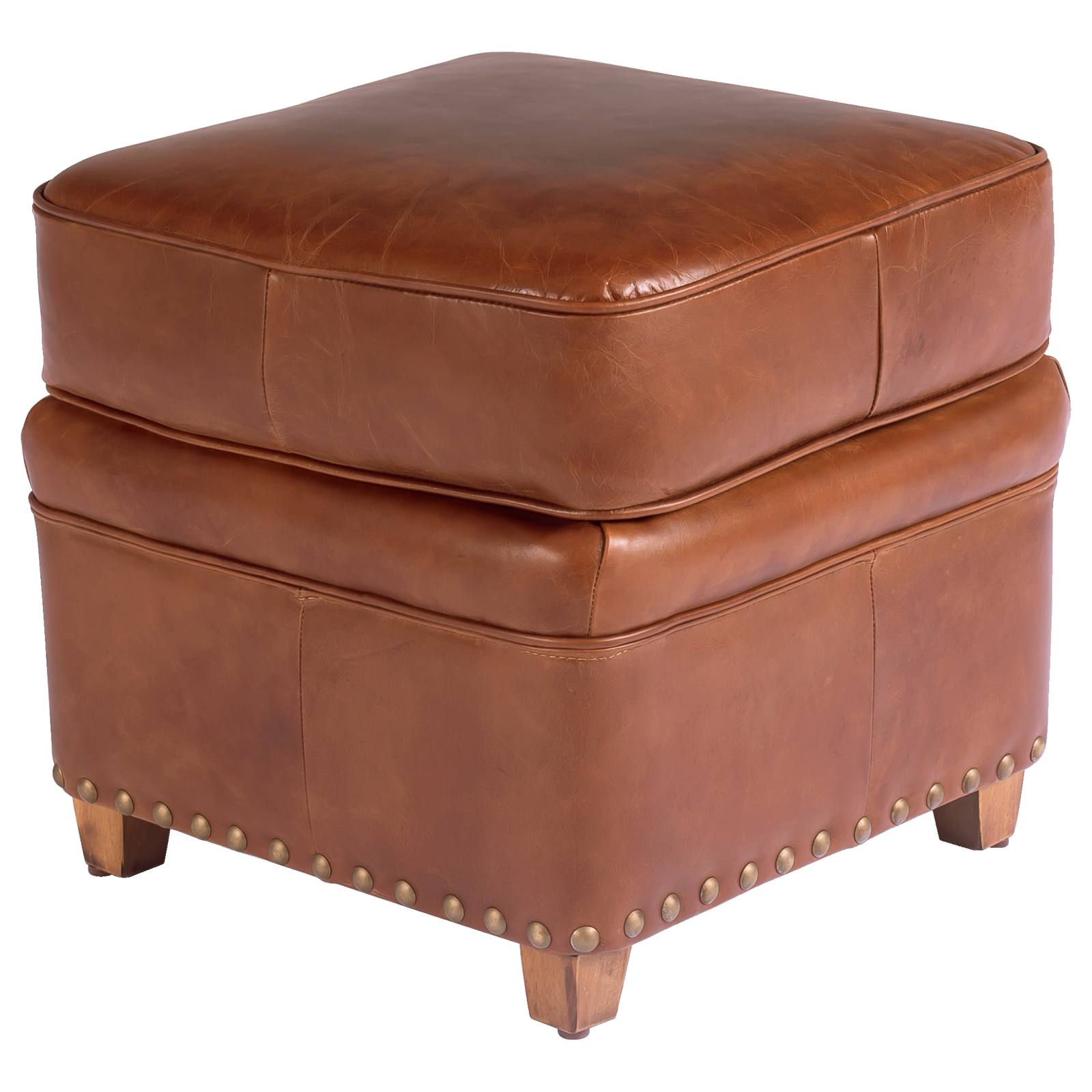 Newton Leather Ottoman, Vintage Whiskey