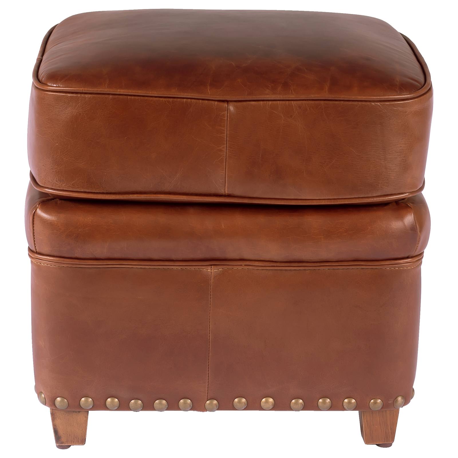 Newton Leather Ottoman, Vintage Whiskey