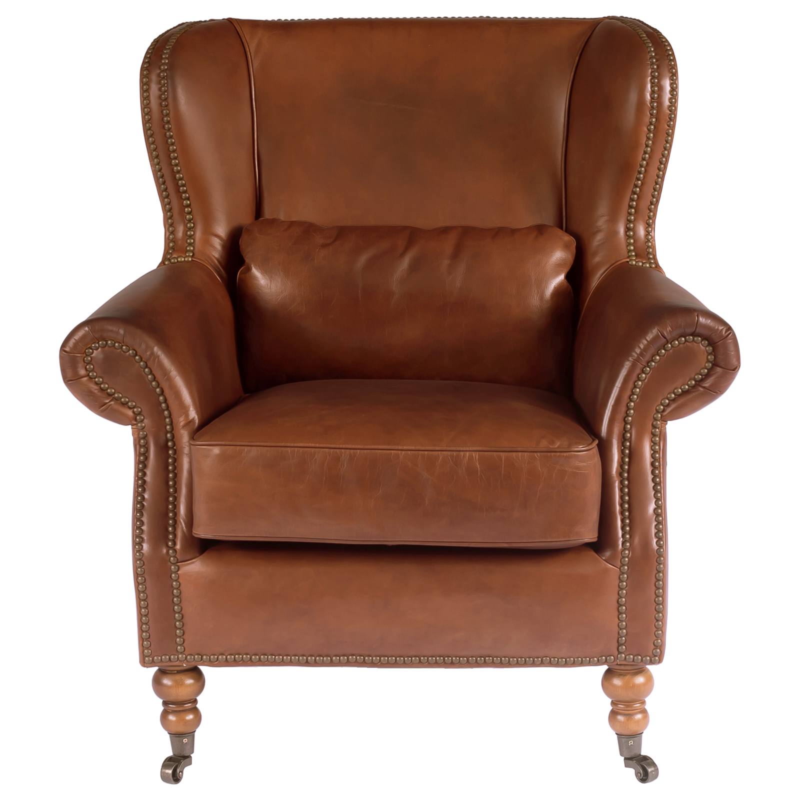 Wing Leather Armchair, Vintage Whiskey