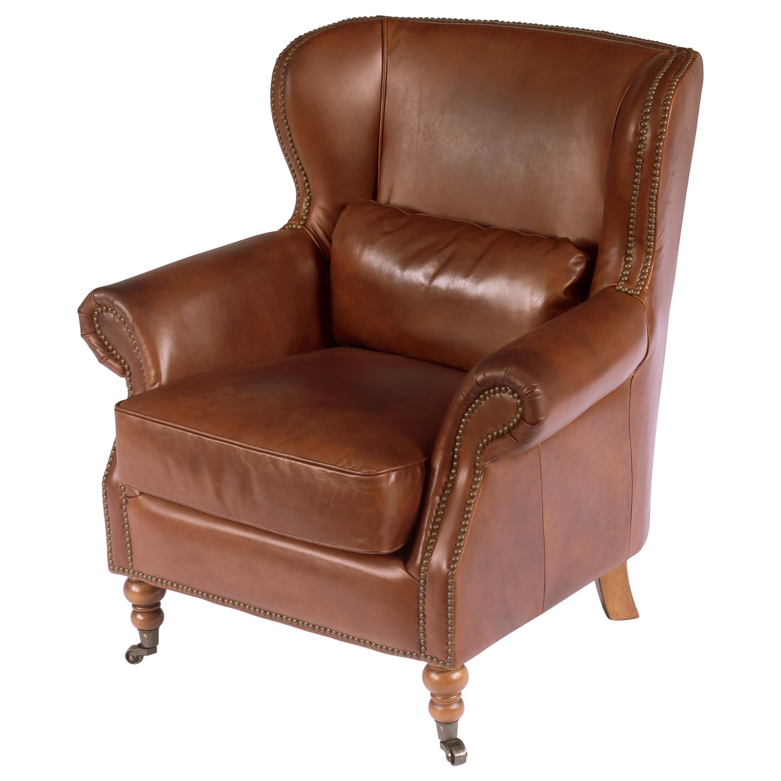 Wing Leather Armchair, Vintage Whiskey