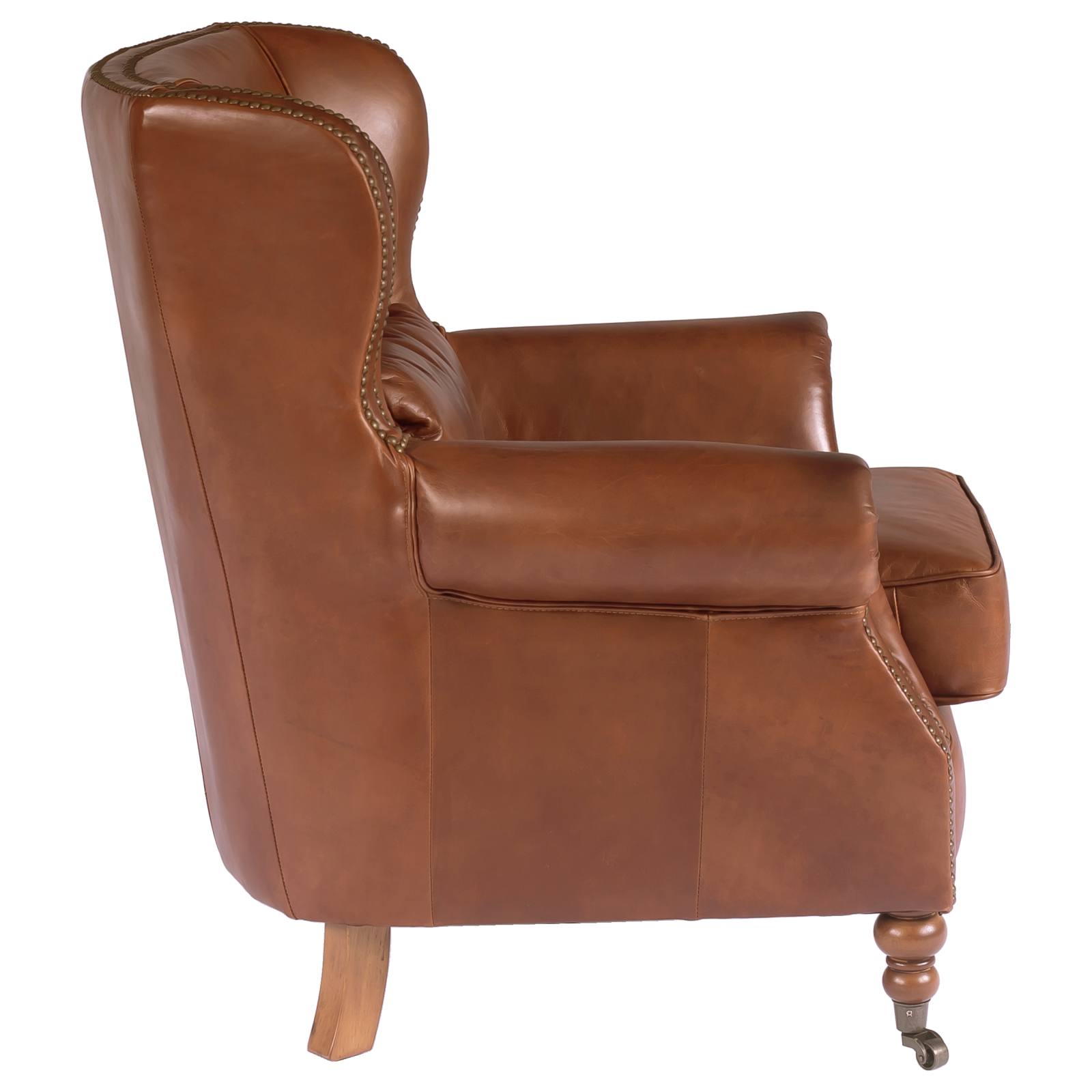 Wing Leather Armchair, Vintage Whiskey