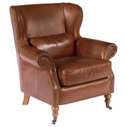 Wing Leather Armchair, Vintage Whiskey