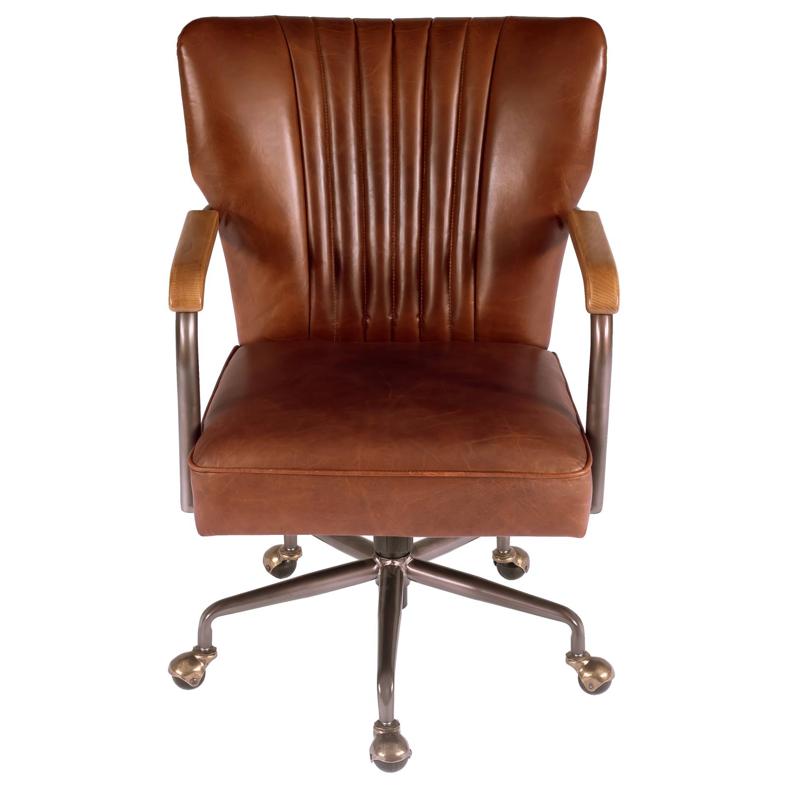 Leather Office Chair, Vintage Whiskey