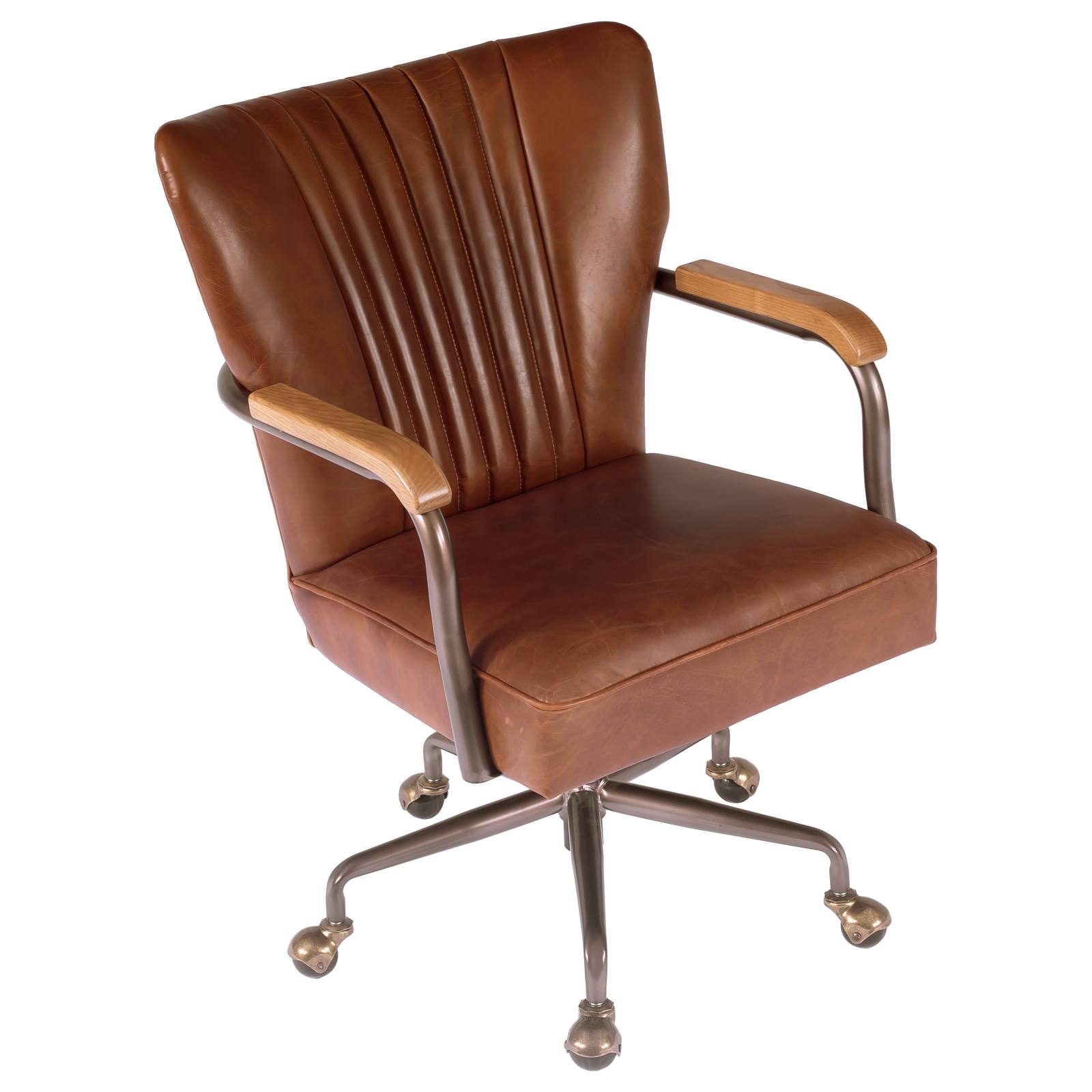 Leather Office Chair, Vintage Whiskey