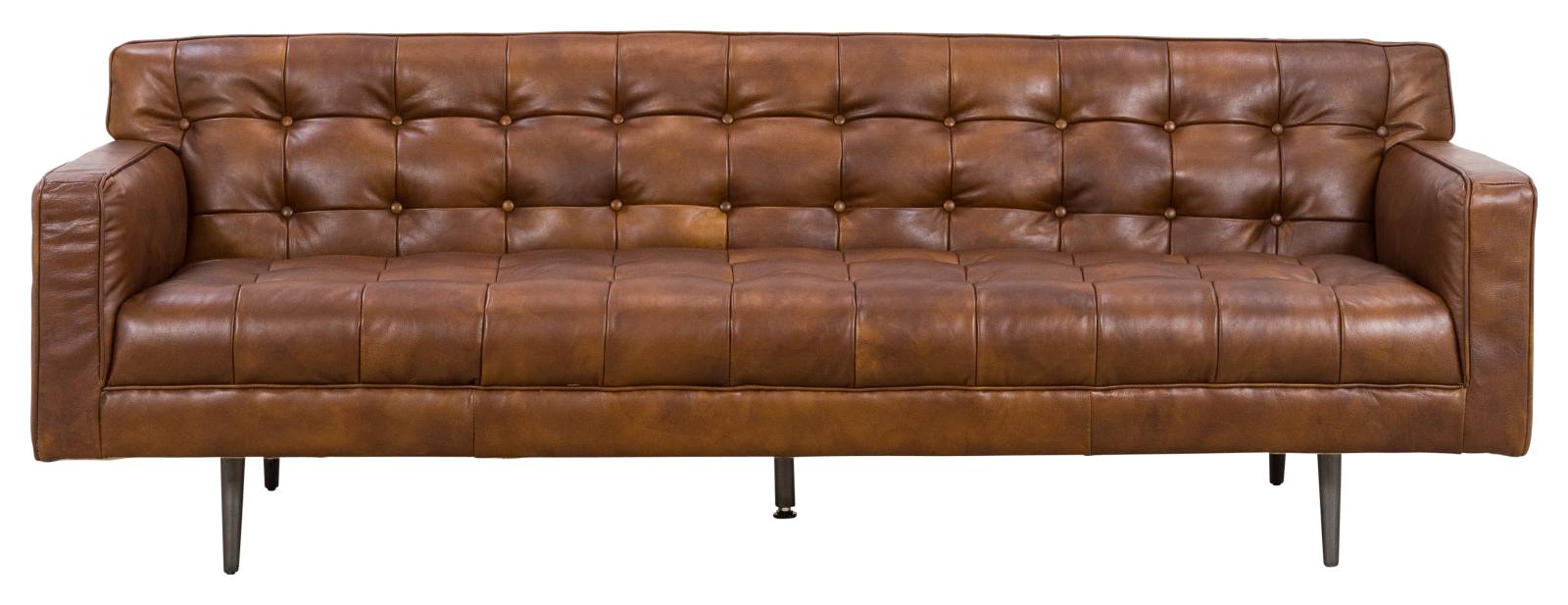 Jorden 3 Seater Leather Sofa, Sienna Brown