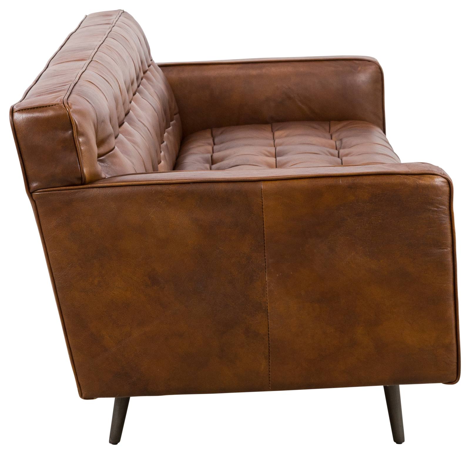 Jorden 3 Seater Leather Sofa, Sienna Brown