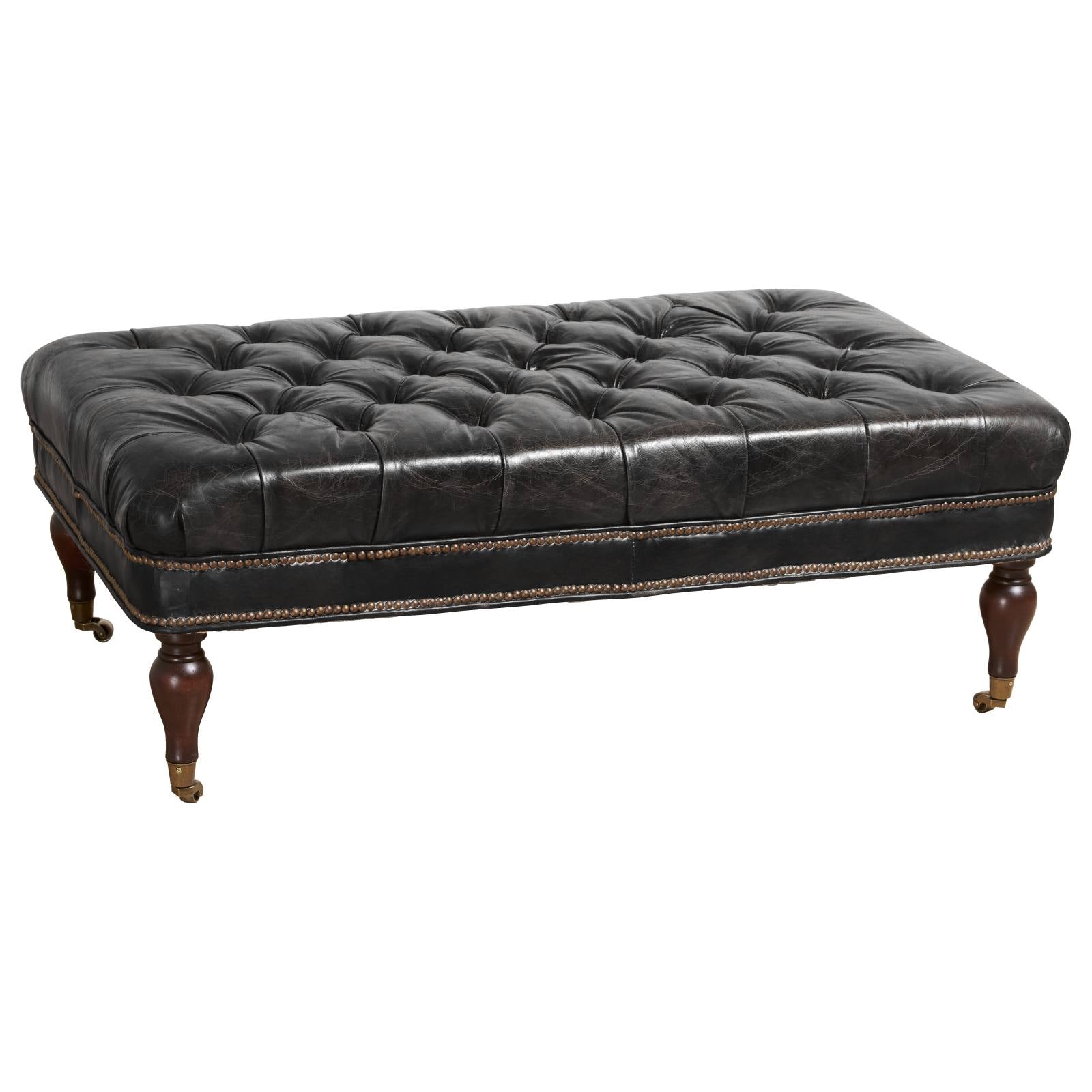 Georgia Leather Bench, Belon Black