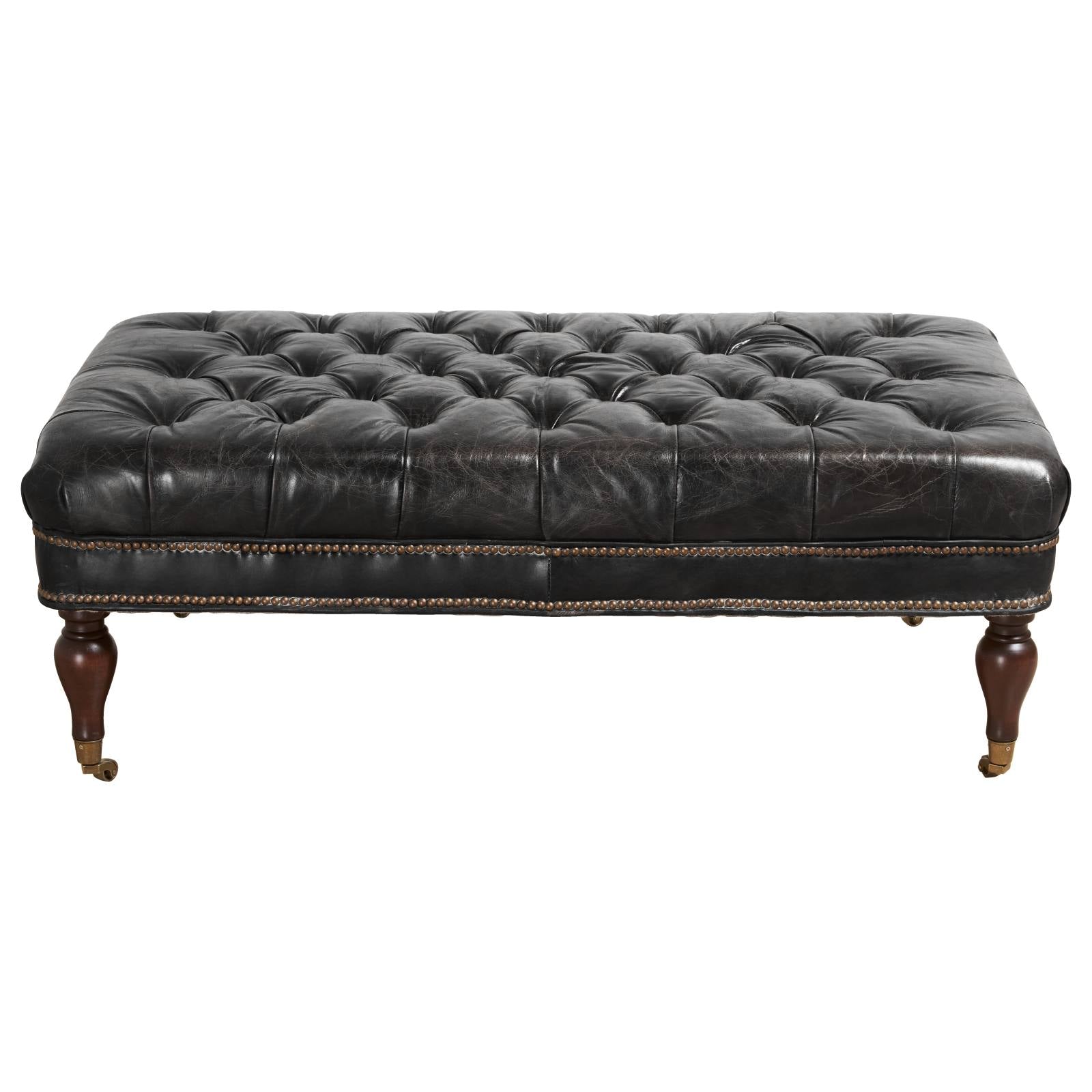 Georgia Leather Bench, Belon Black