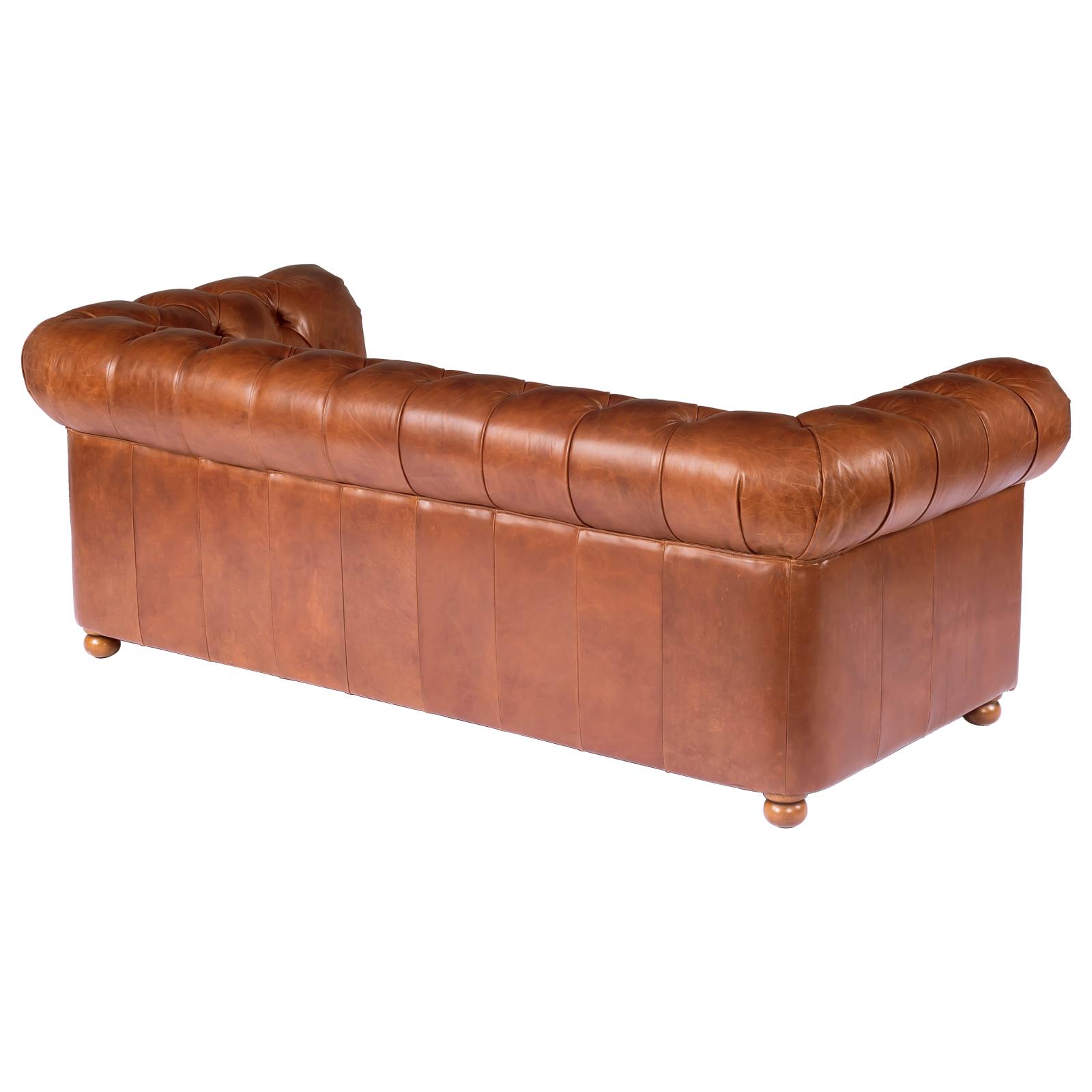 Sheffield 3 Seater Leather Sofa Bed, Vintage Whiskey