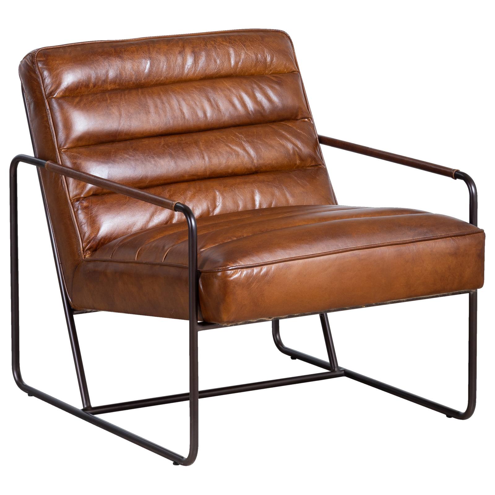 Hilda Leather Armchair, Havana Brown