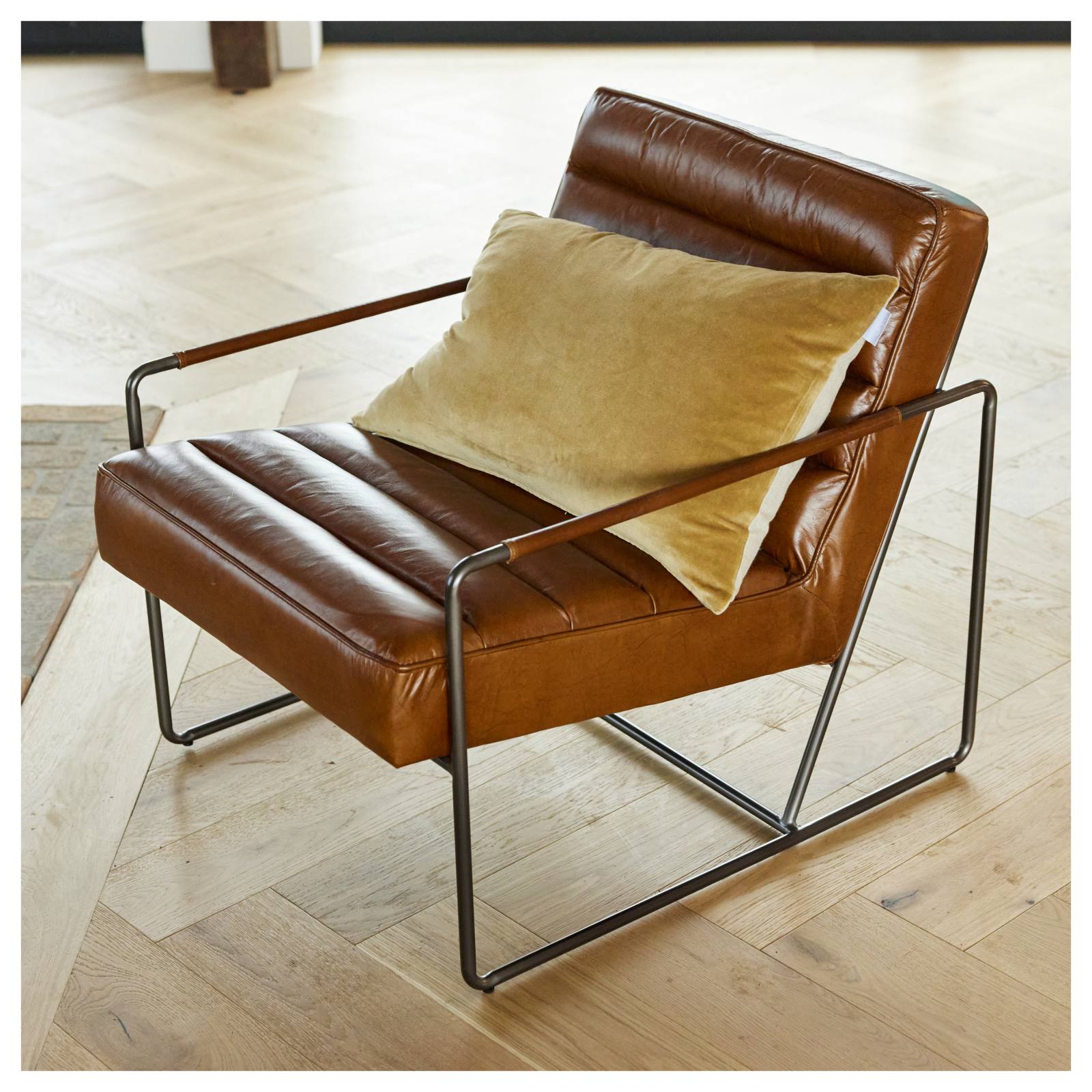 Hilda Leather Armchair, Havana Brown