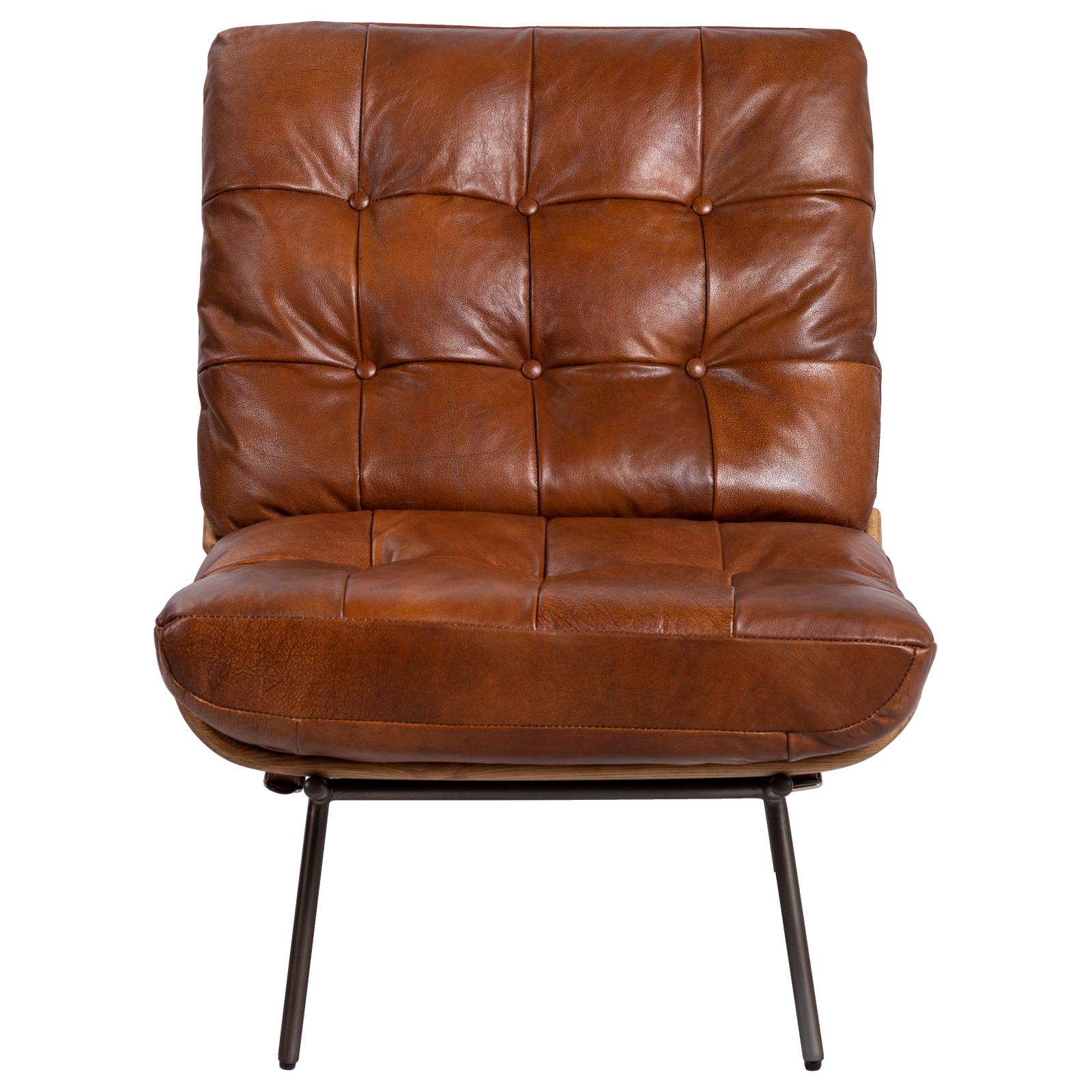 Cosma Leather Lounge Chair, Sienna Brown