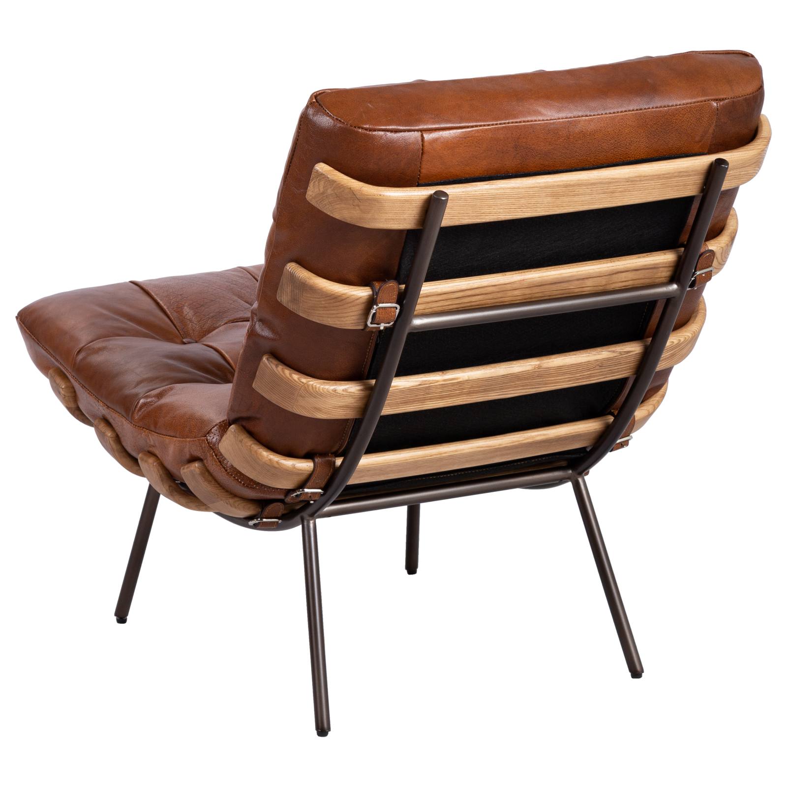 Cosma Leather Lounge Chair, Sienna Brown