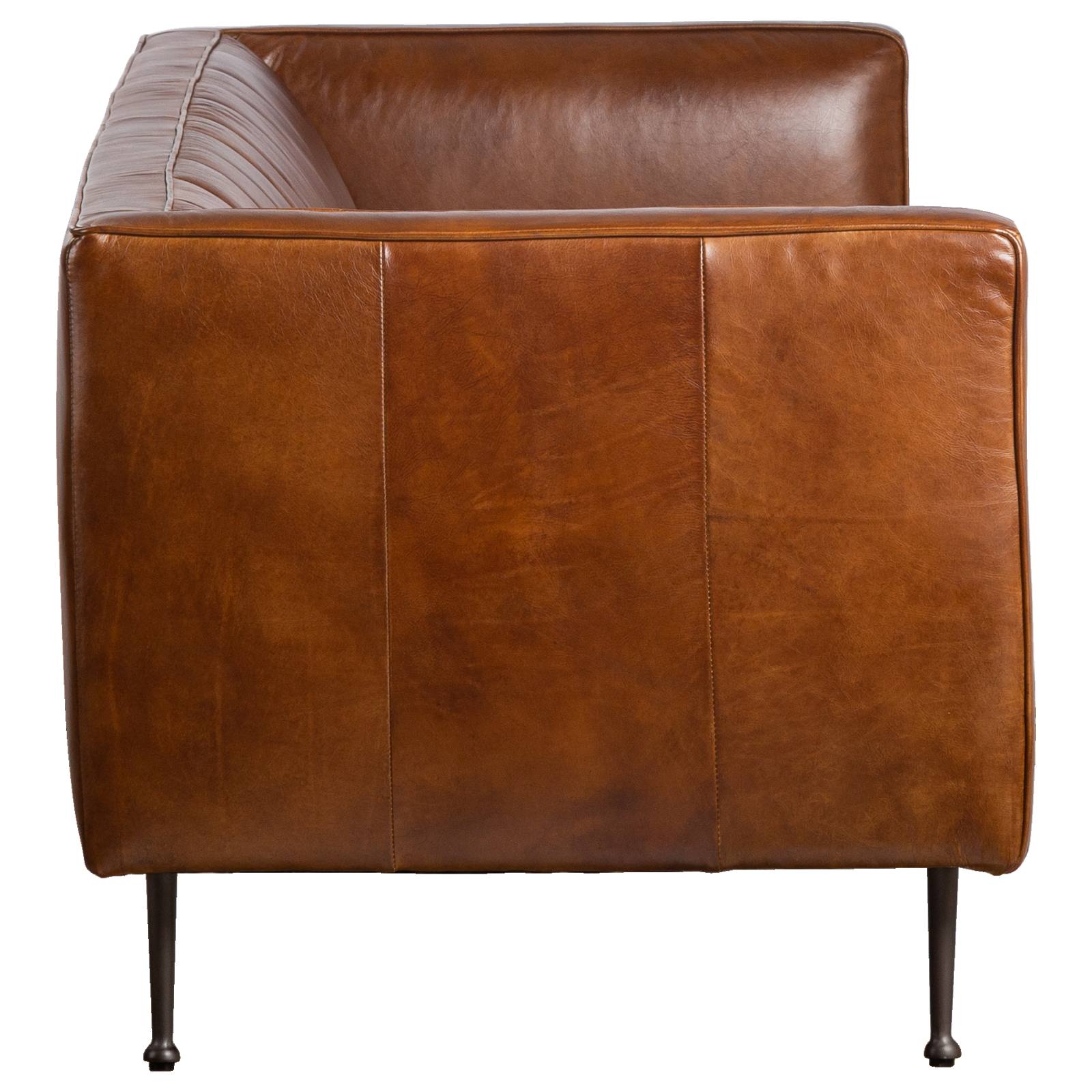Orlando 3 Seater Leather Sofa, Havana Brown