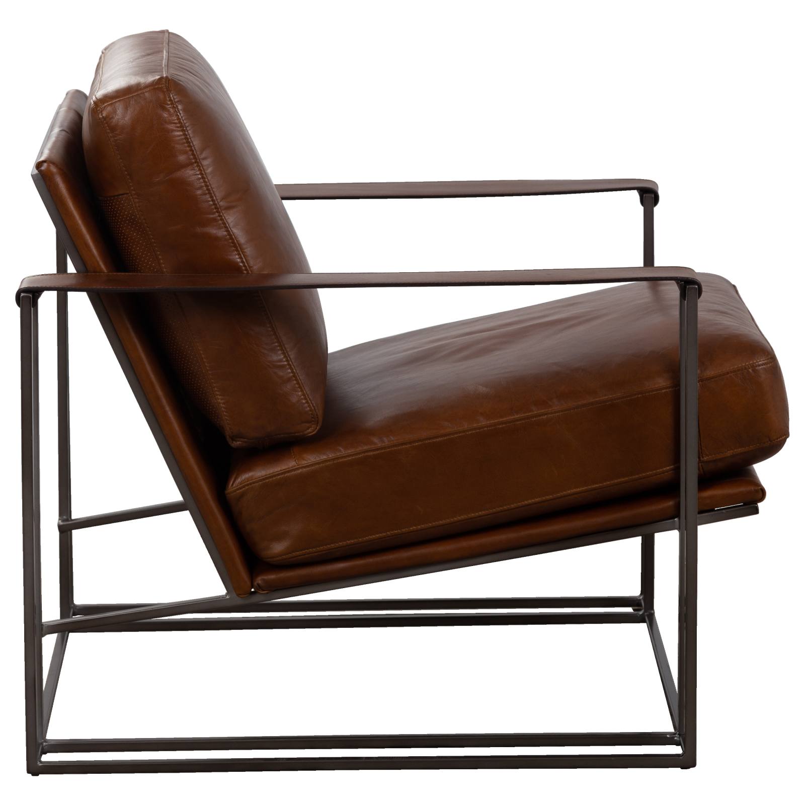 Fredo Leather Armchair, Havana Brown