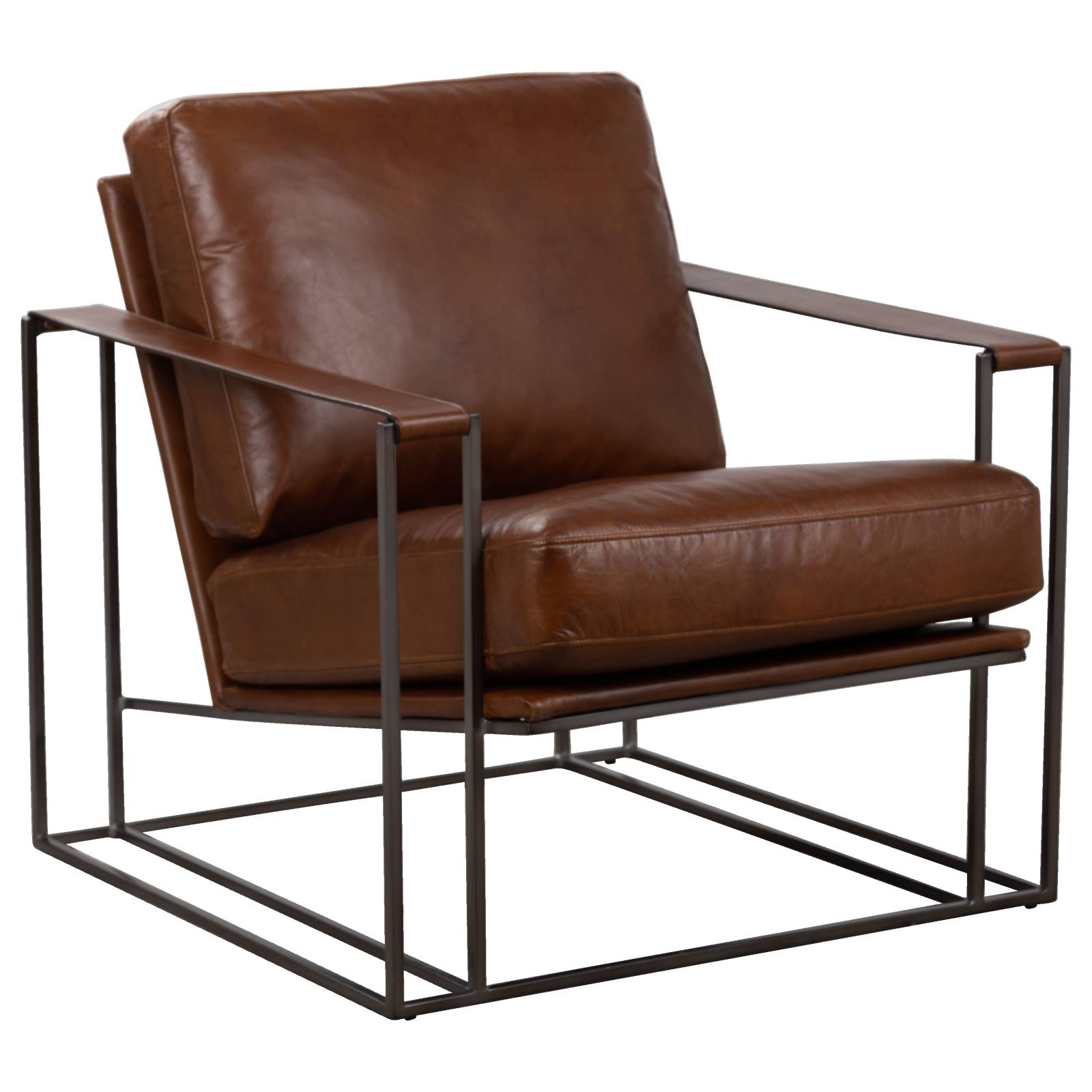 Fredo Leather Armchair, Havana Brown