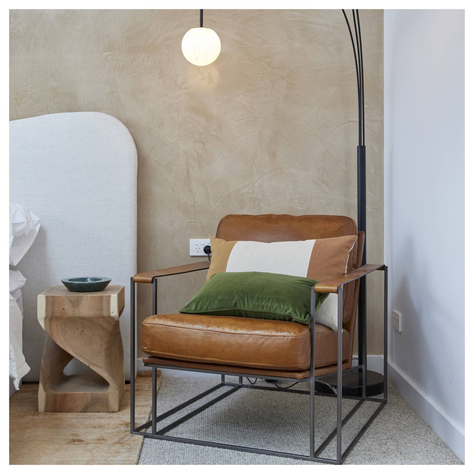 Fredo Leather Armchair, Havana Brown