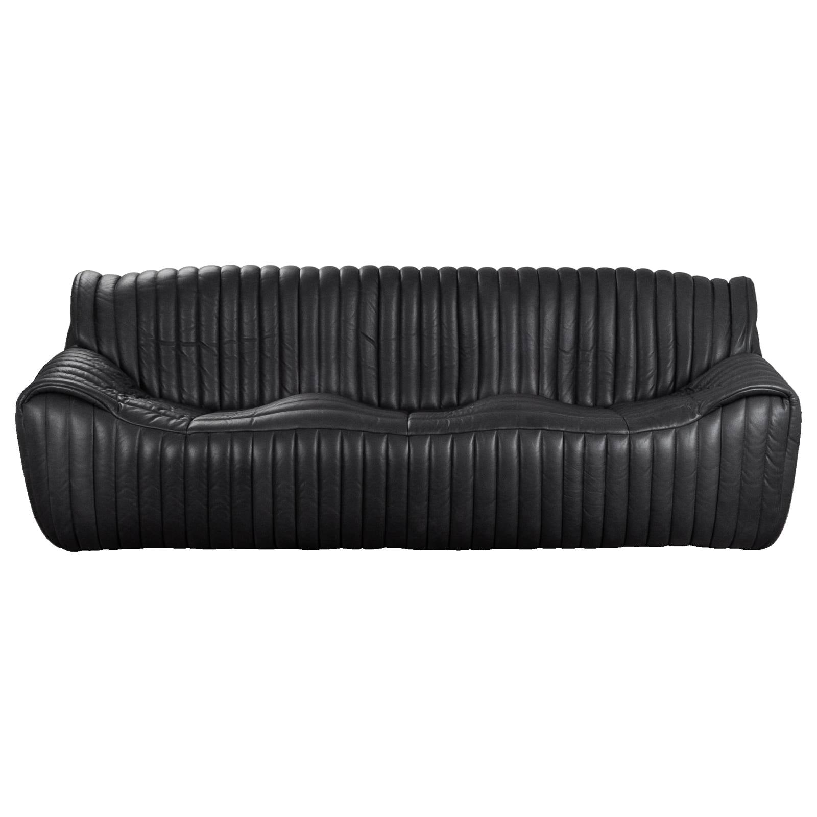 Stenson 3 Seat Sofa Leather, Santosa Black