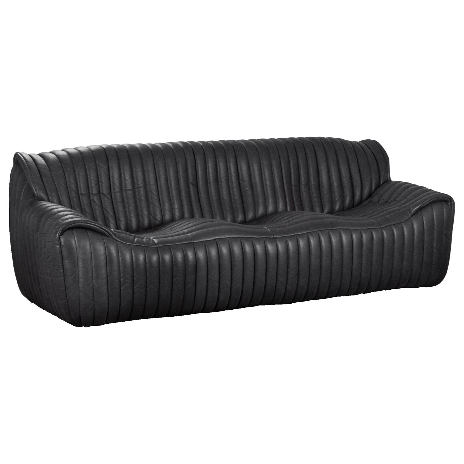 Stenson 3 Seat Sofa Leather, Santosa Black