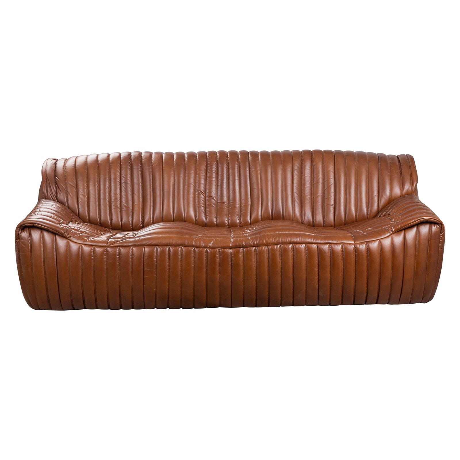 Stenson 3 Seater Leather Sofa, Havana Brown
