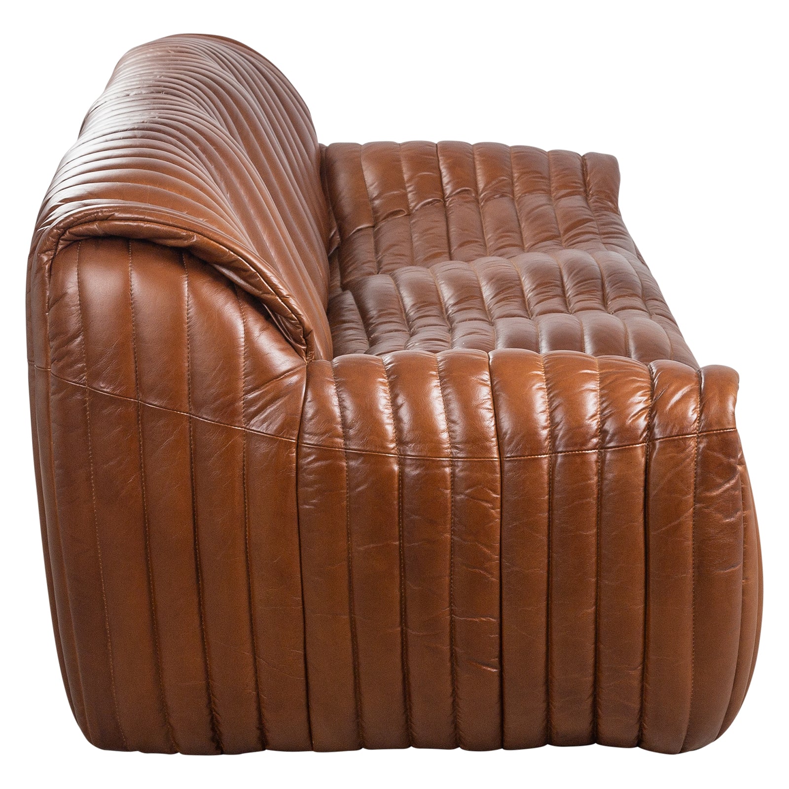 Stenson 3 Seater Leather Sofa, Havana Brown
