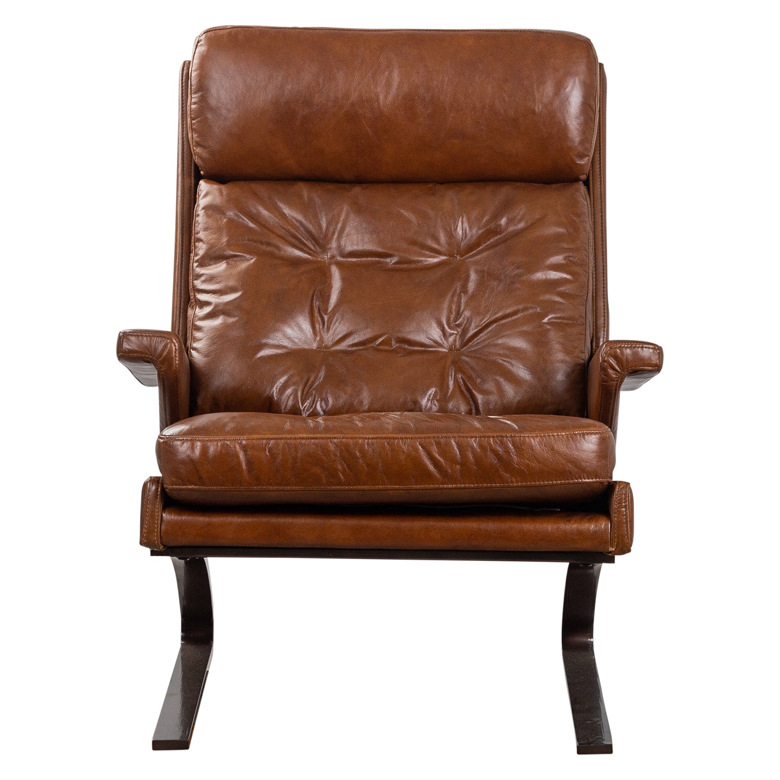 Marcel Leather Armchair, Havana Brown
