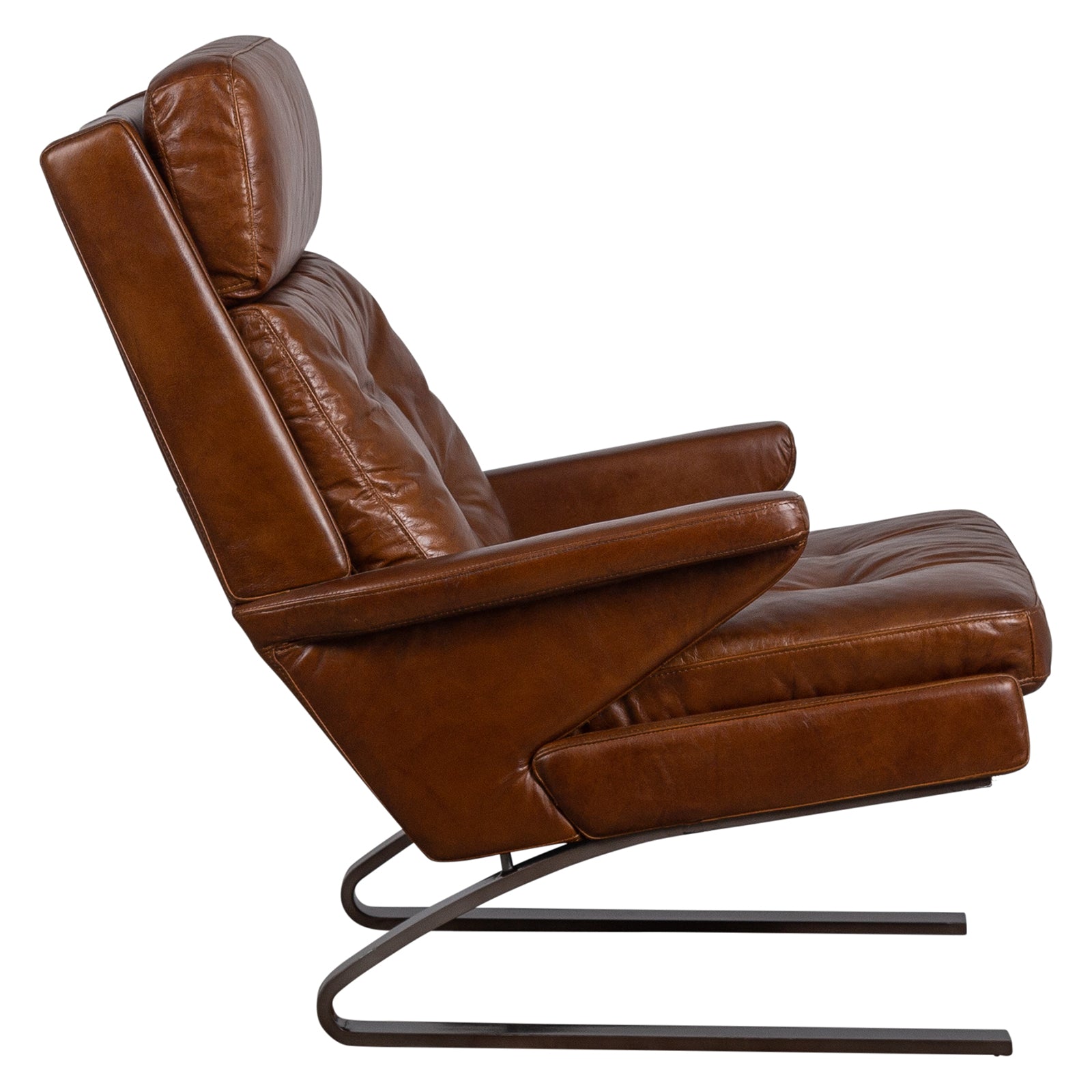 Marcel Leather Armchair, Havana Brown