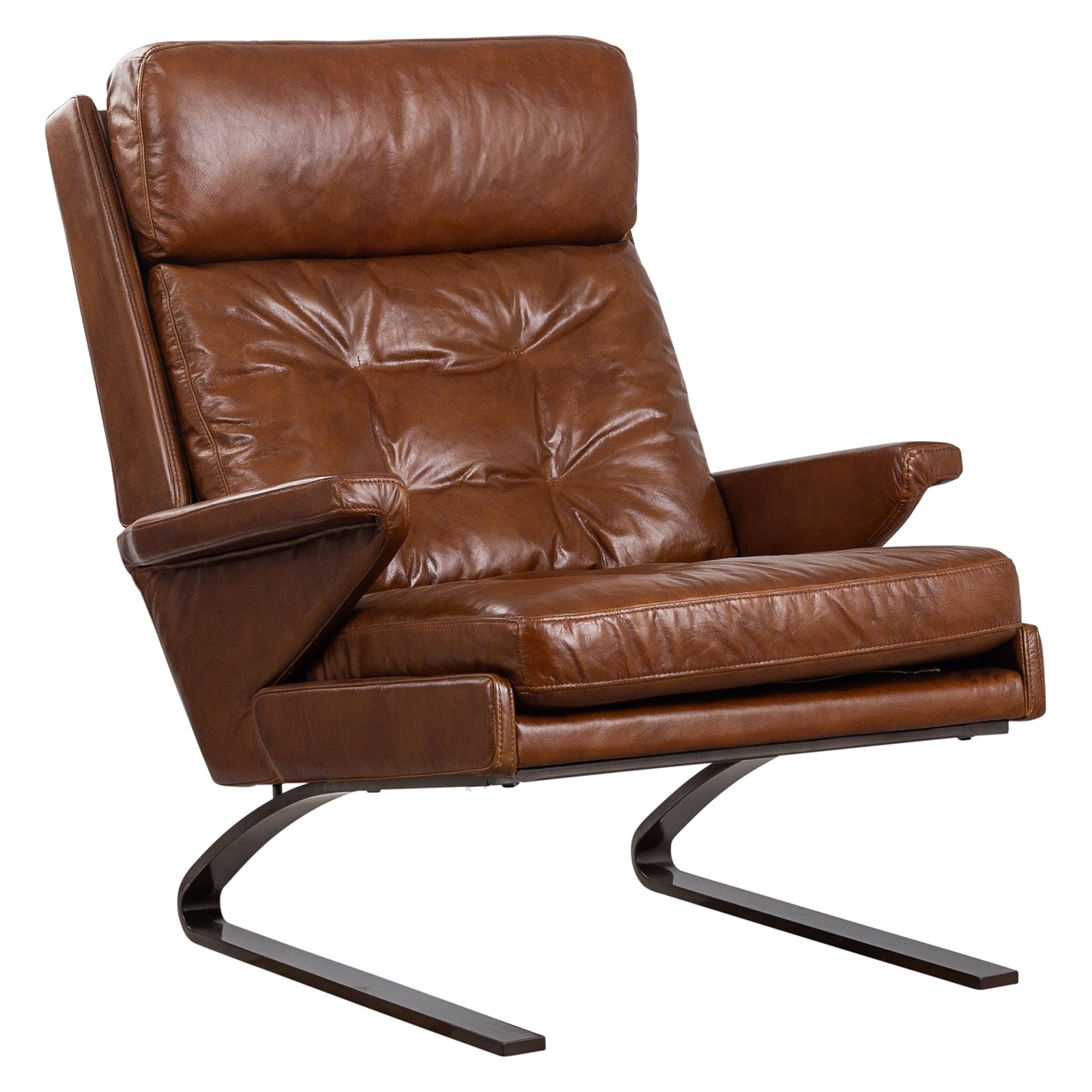 Marcel Leather Armchair, Havana Brown