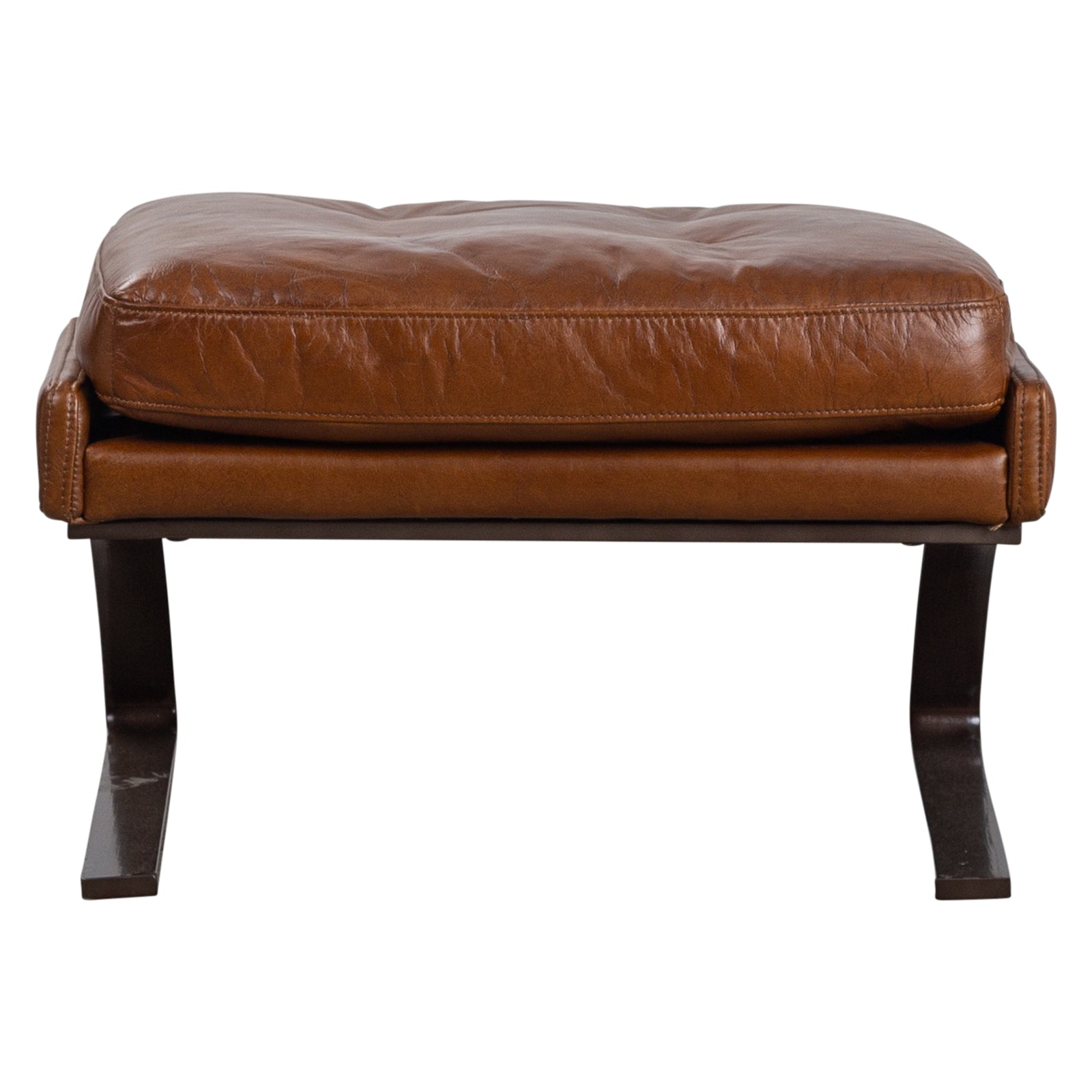 Marcel Leather Ottoman, Havana Brown