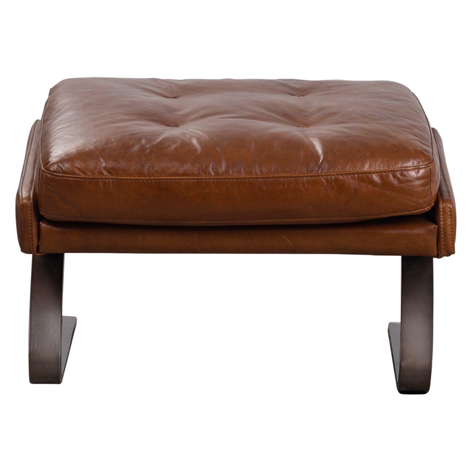 Marcel Leather Ottoman, Havana Brown