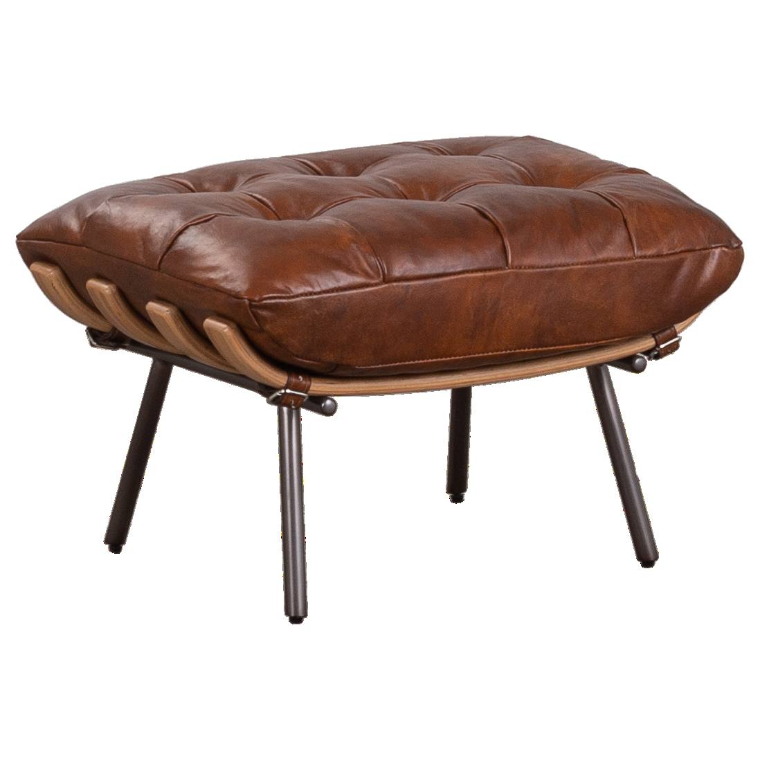 Cosma Leather Foot Stool, Sienna Brown