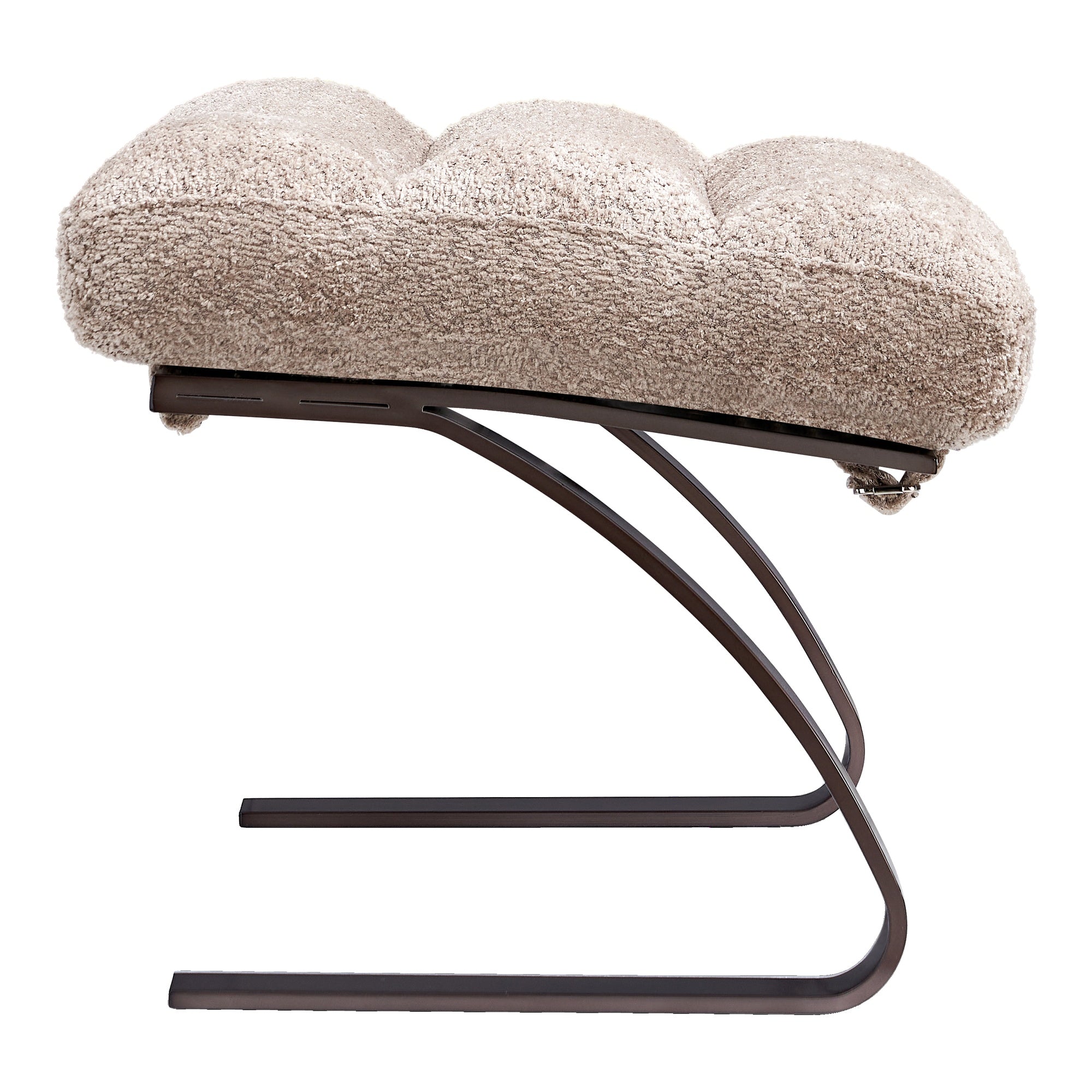 Lanna Fabric Footstool, Mocha White