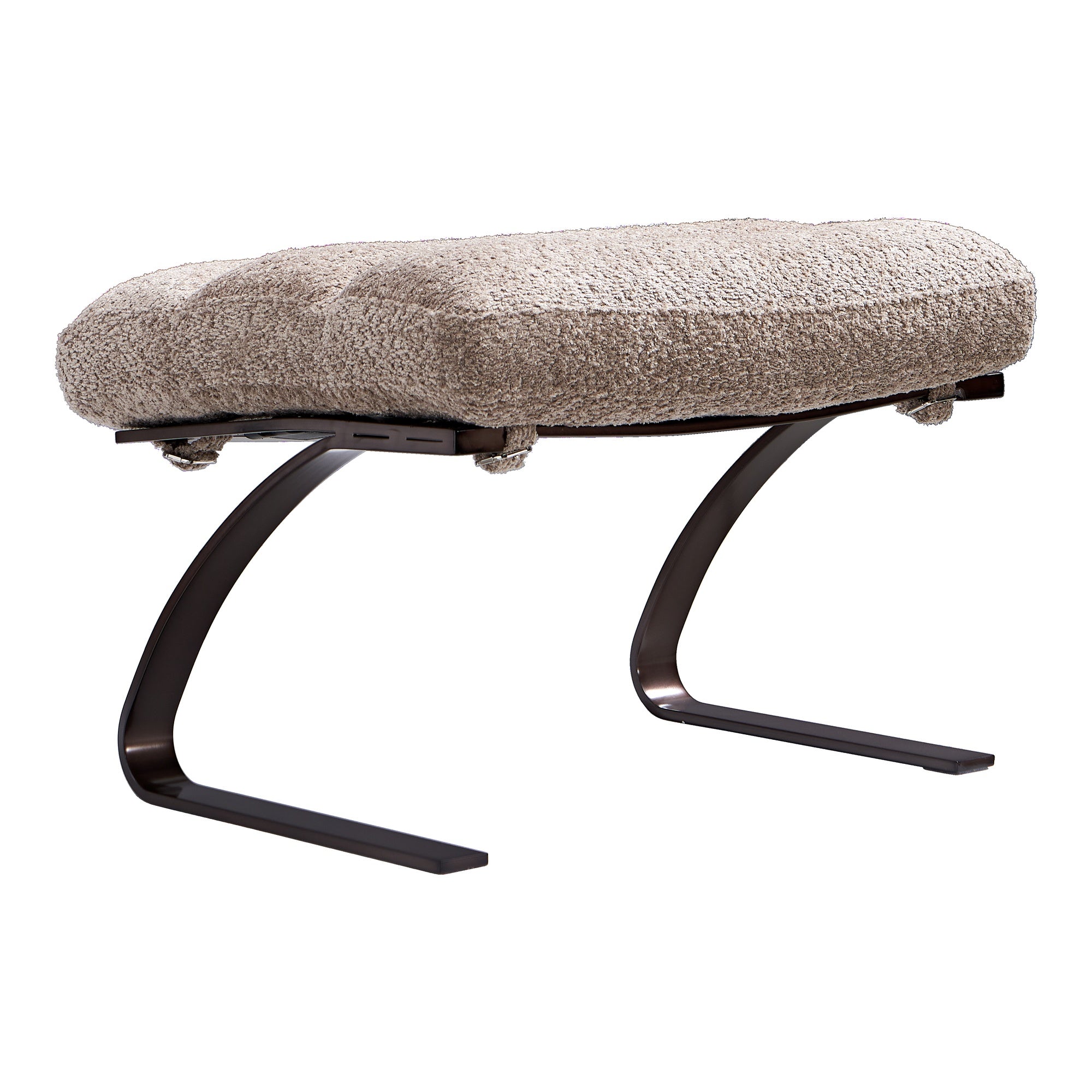 Lanna Fabric Footstool, Mocha White