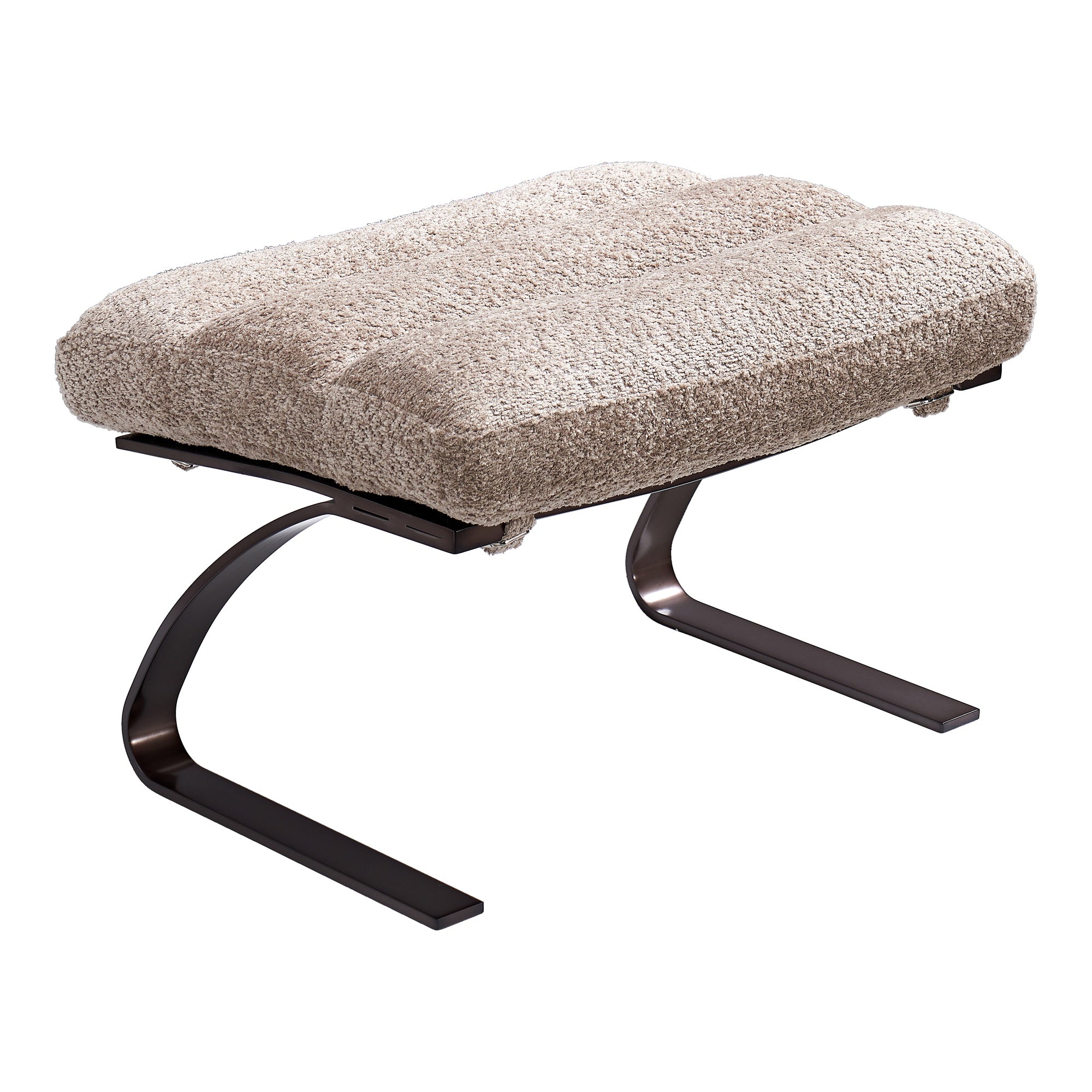 Lanna Fabric Footstool, Mocha White