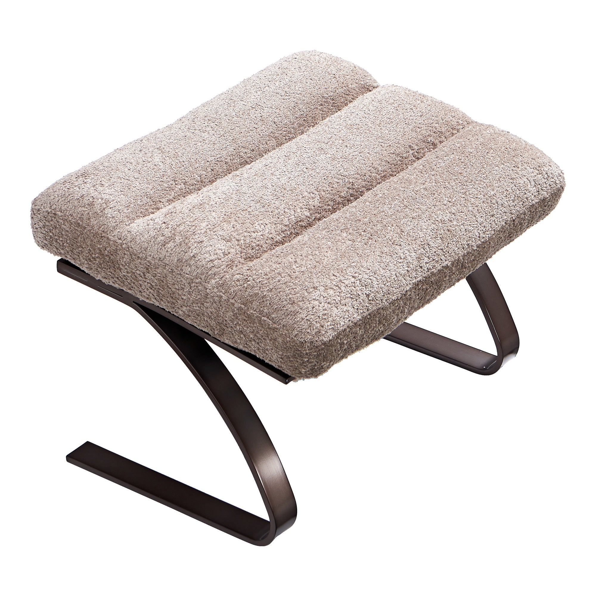 Lanna Fabric Footstool, Mocha White