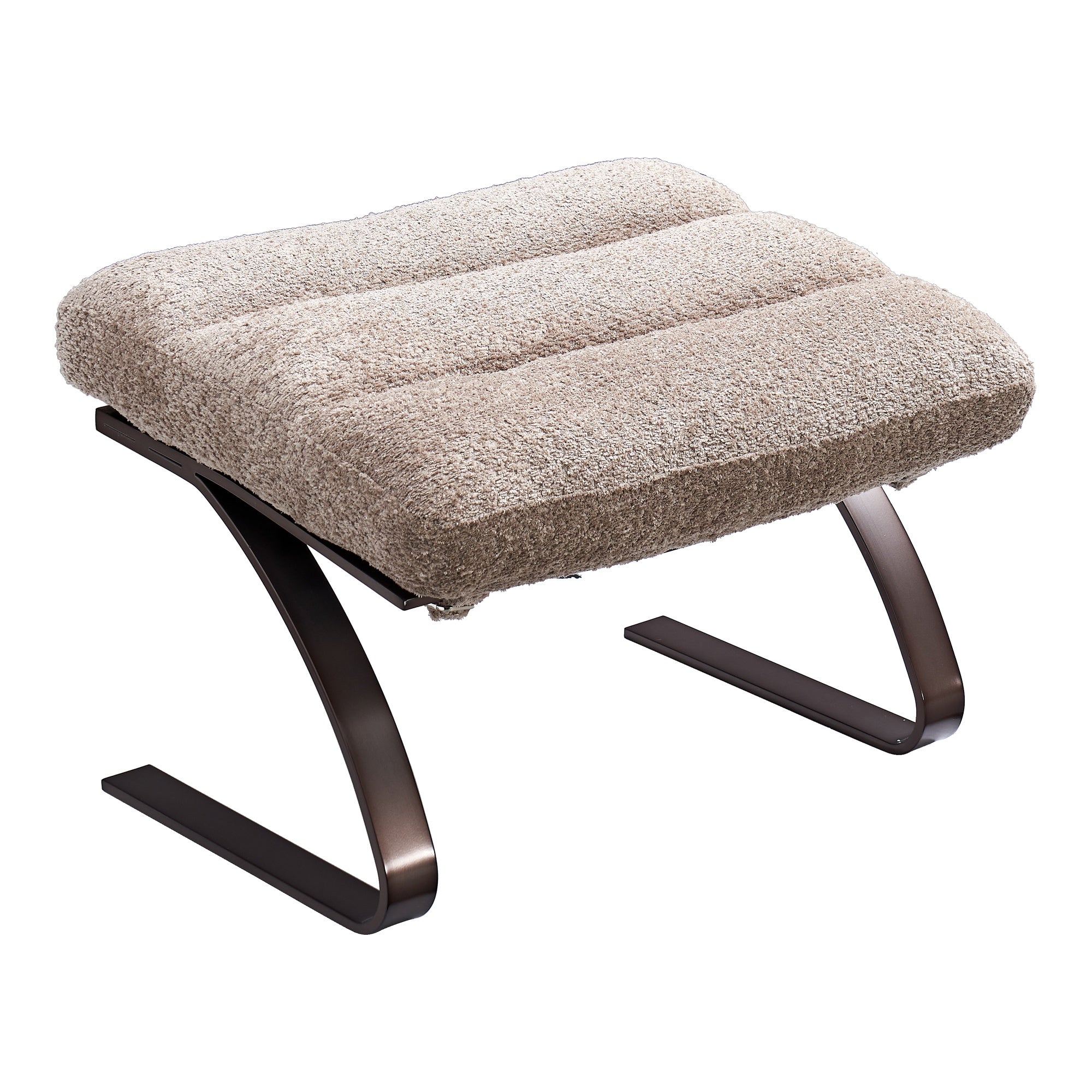 Lanna Fabric Footstool, Mocha White