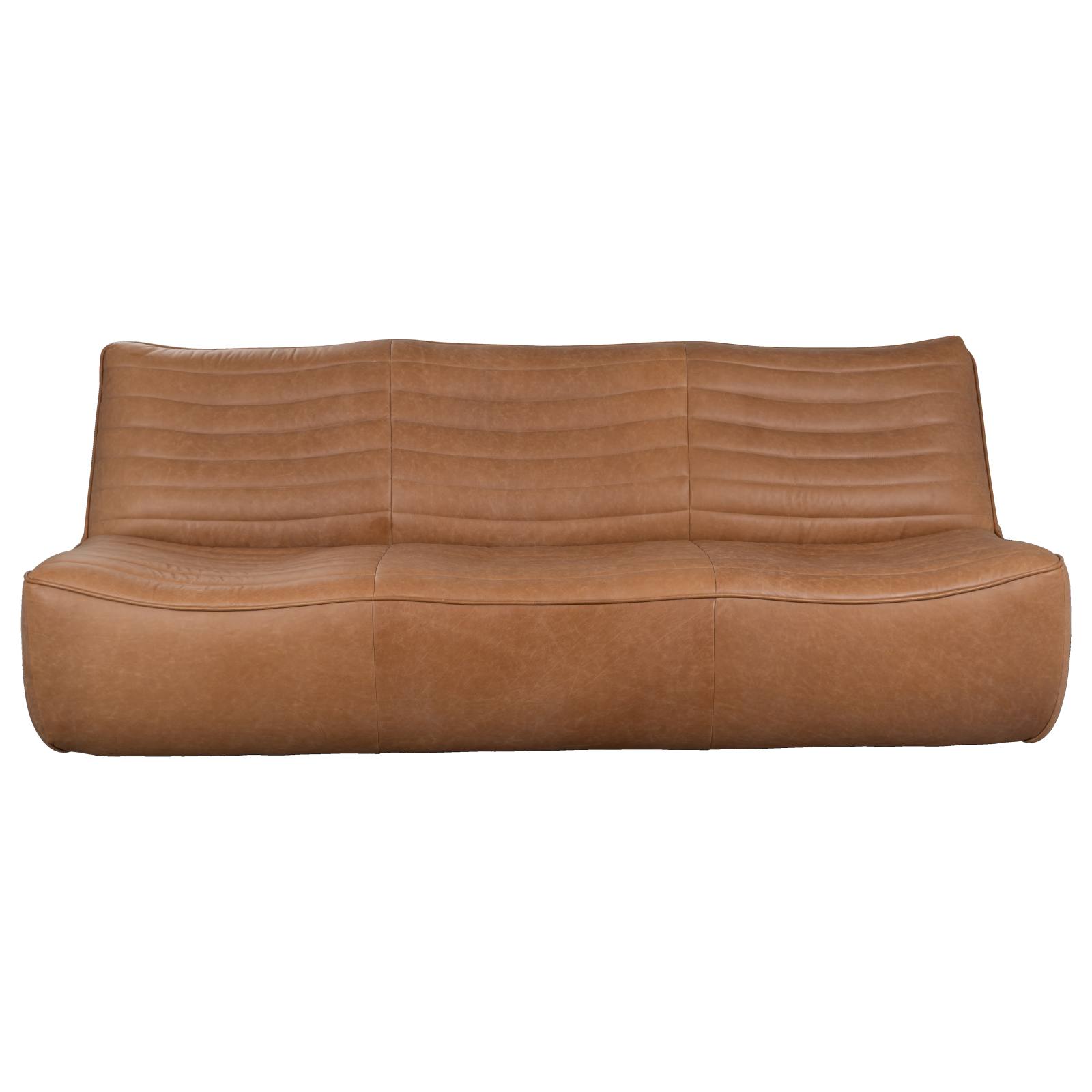 Aceno 3 Seat Hazelnut Tan Leather Sofa